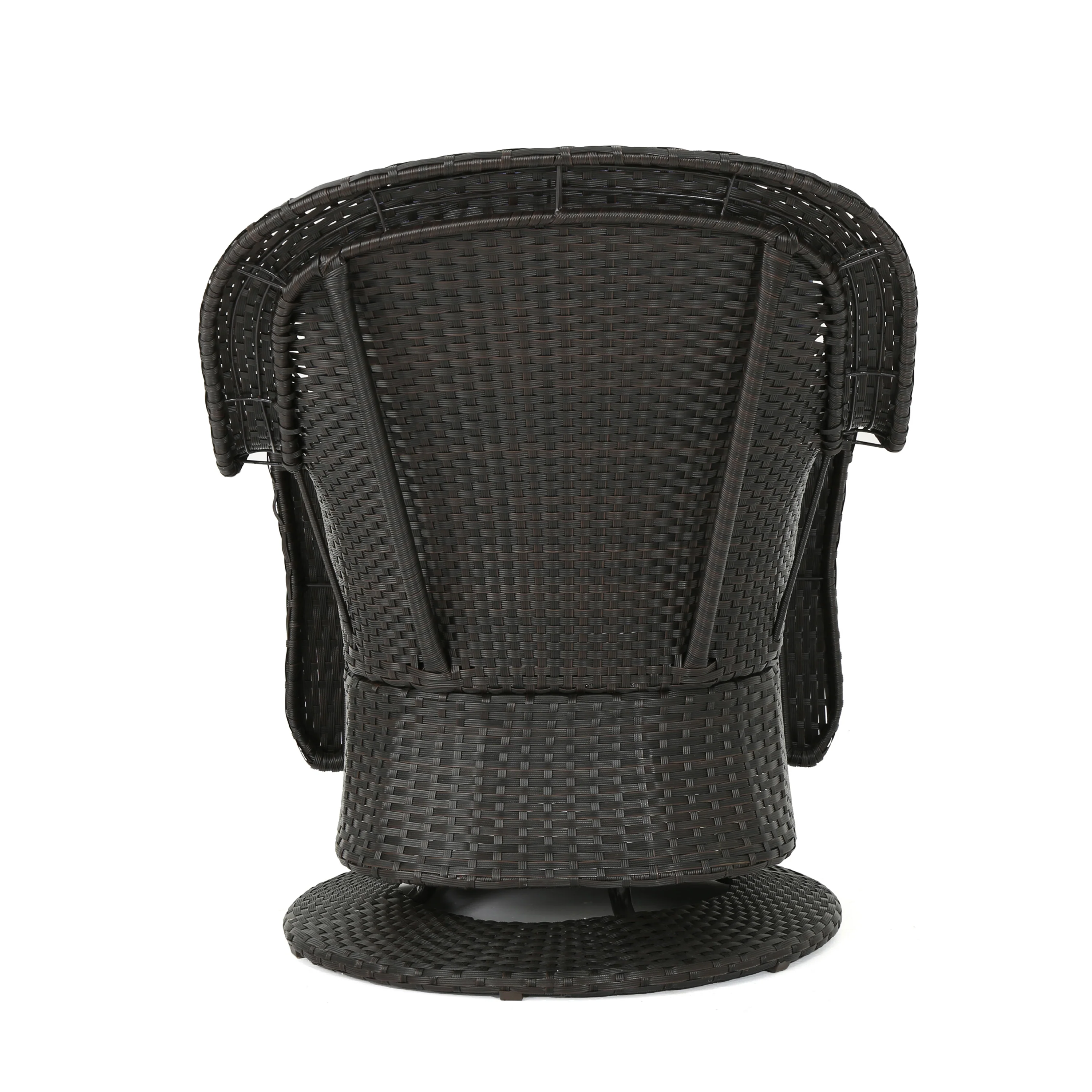 Linsten Outdoor Wicker Swivel Club Chairs with Water Resistant Cushion - furnishings