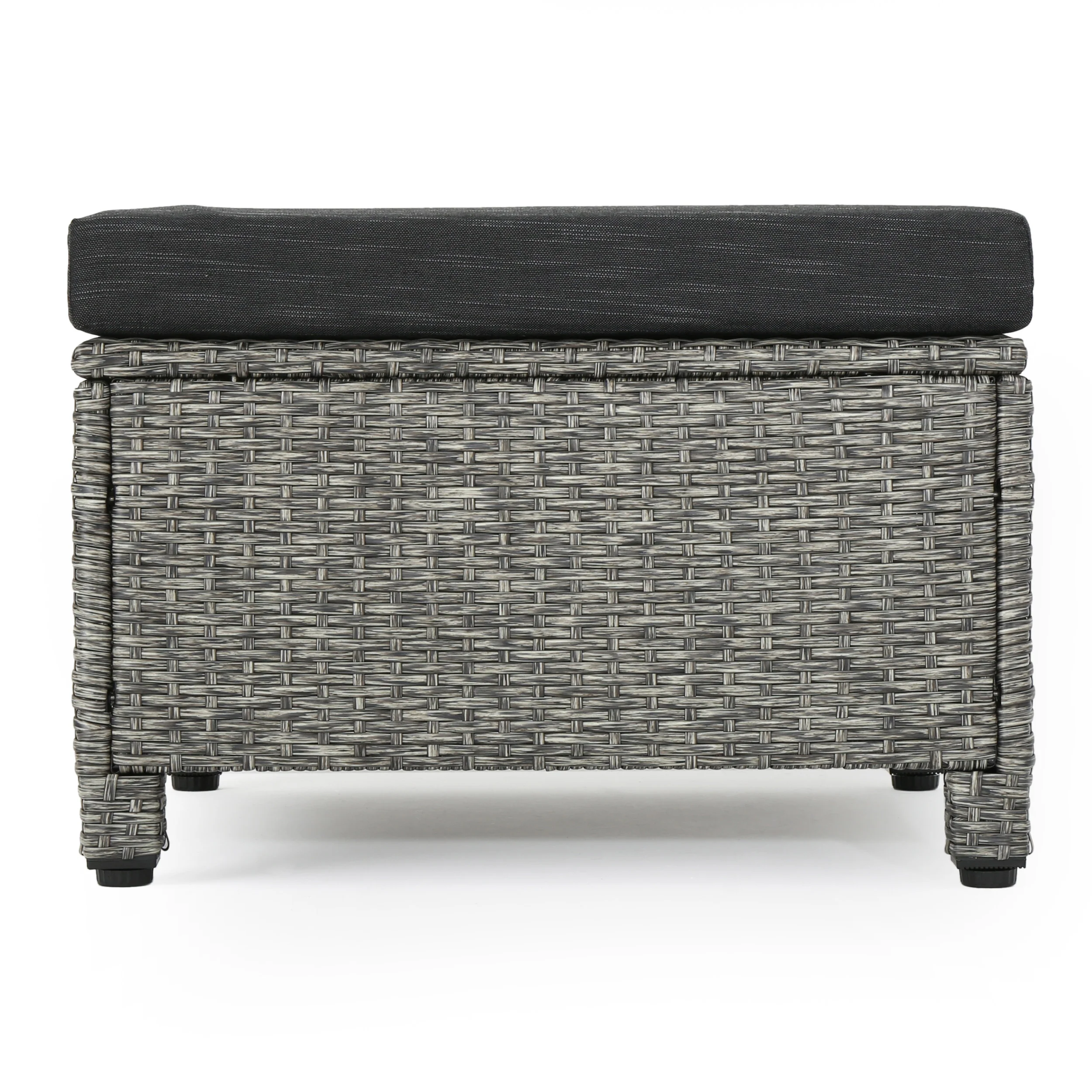 Venice Outdoor Gray PE Wicker Club Chair with Ottoman (set of 2) - furnishings