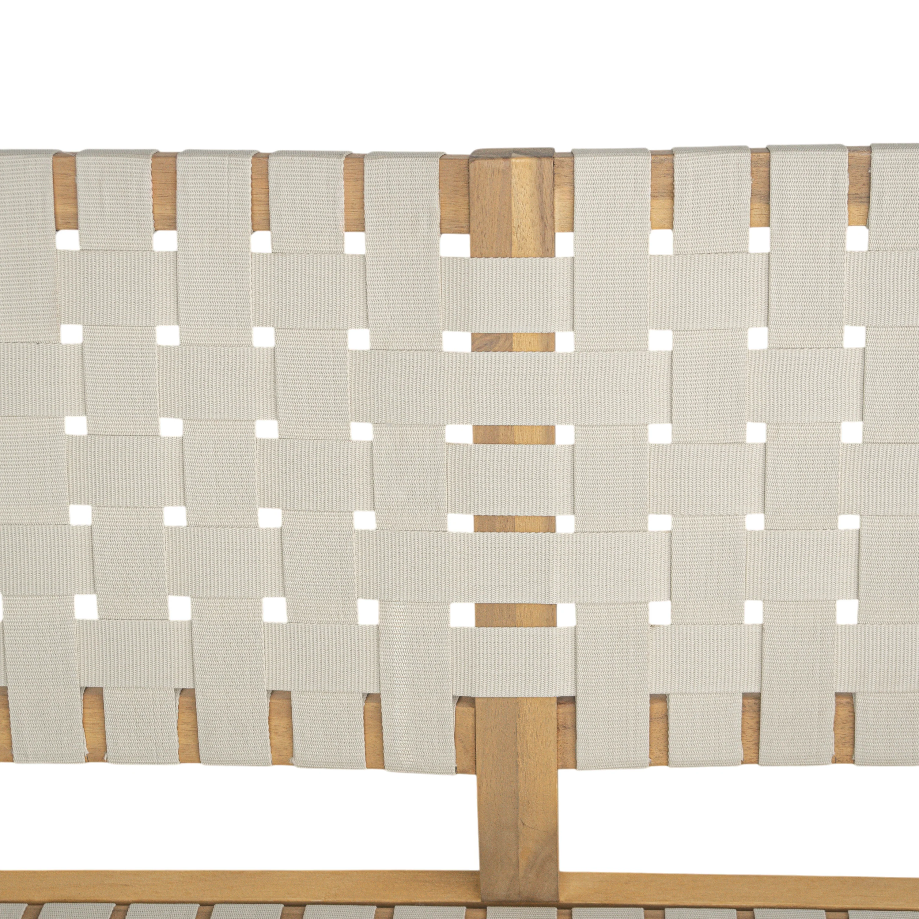 Aspenley Modern Outdoor Patio Double Chaise Loveseat with Wooden Frame and Woven Rope - furnishings