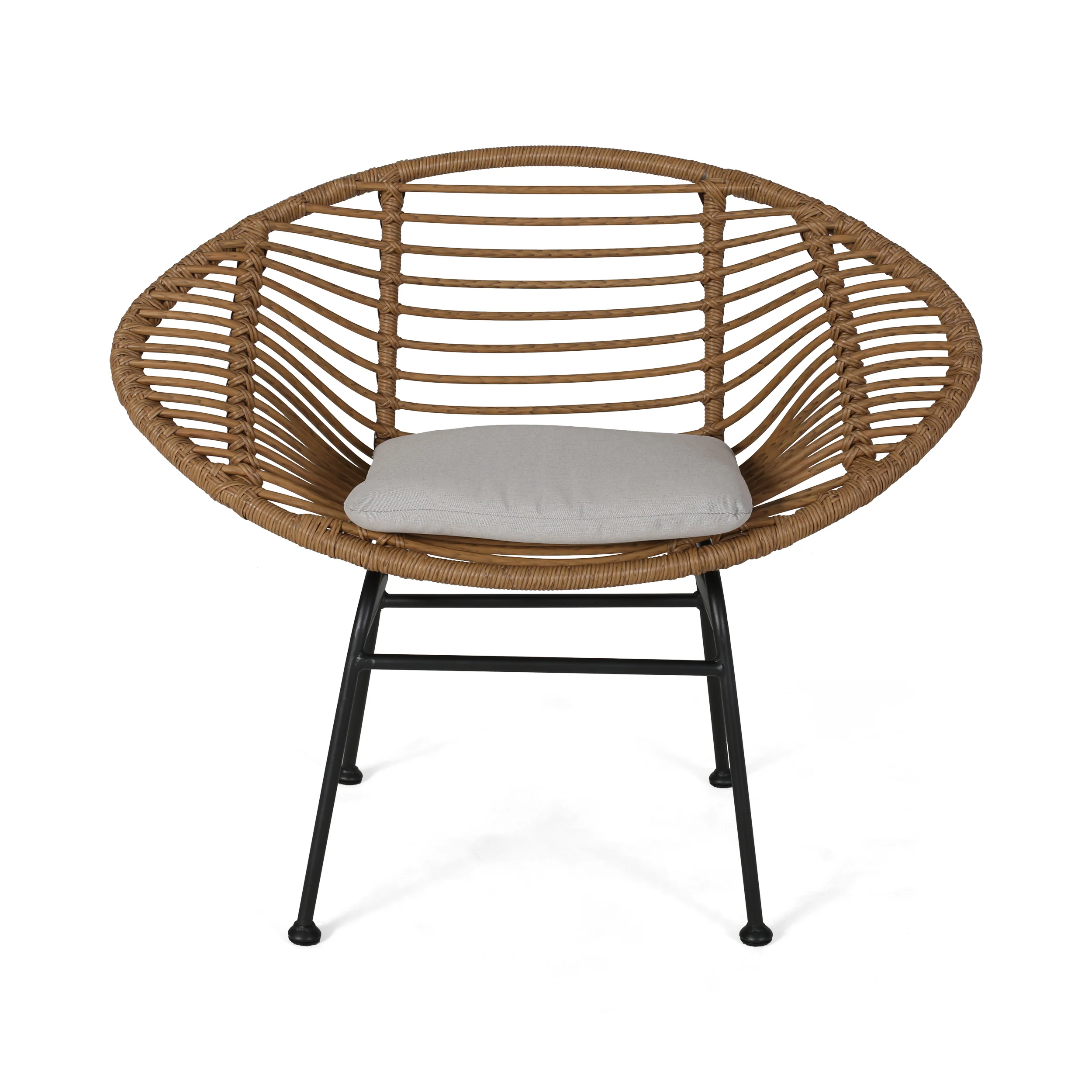 Isabel Outdoor Faux Wicker 2 Seater Chat Set with Tempered Glass Table - furnishings
