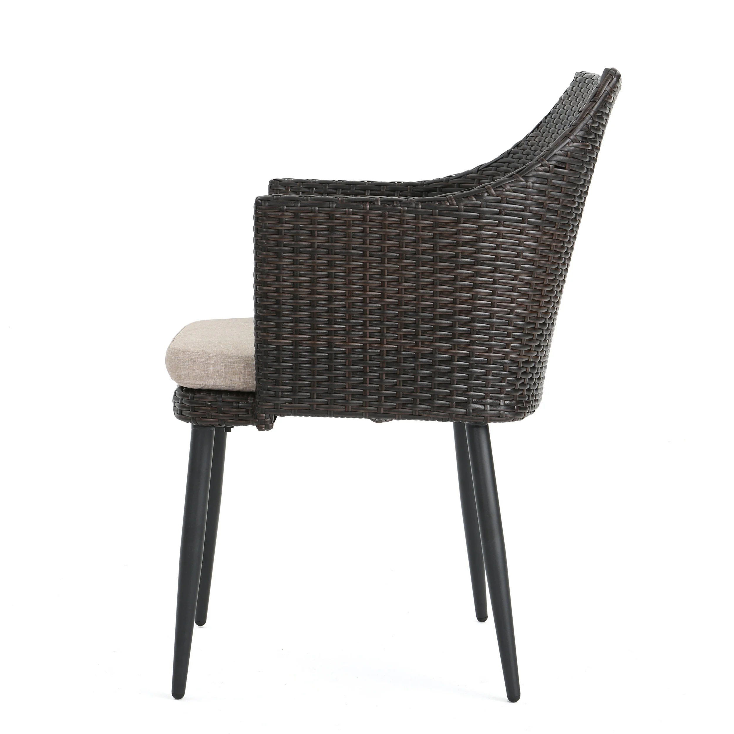 Ibiza Outdoor Wicker Dining Chairs with Water Resistant Cushion (Set of 2) - furnishings