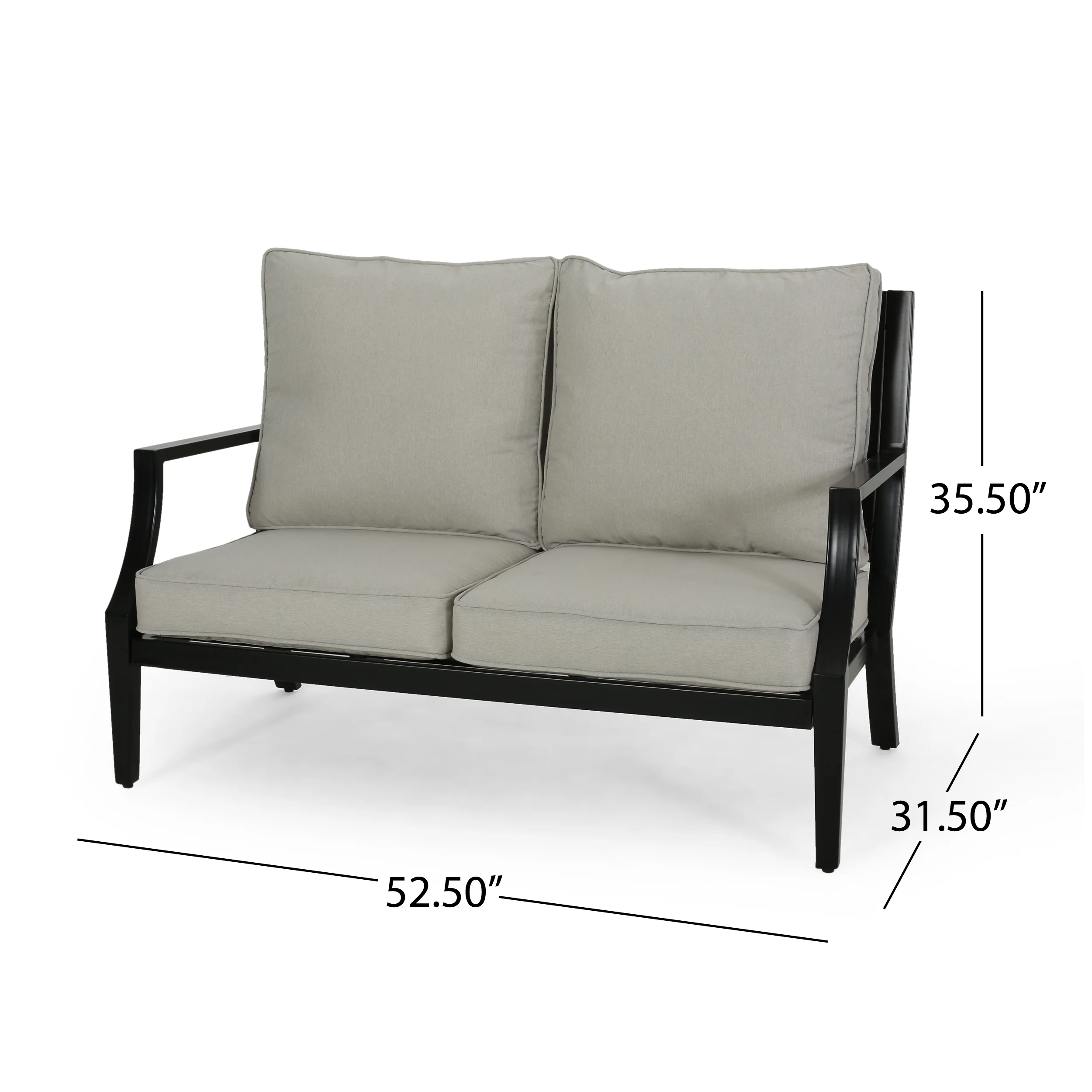 Carlson Diego Outdoor Aluminum Loveseat and Coffee Table Set - furnishings