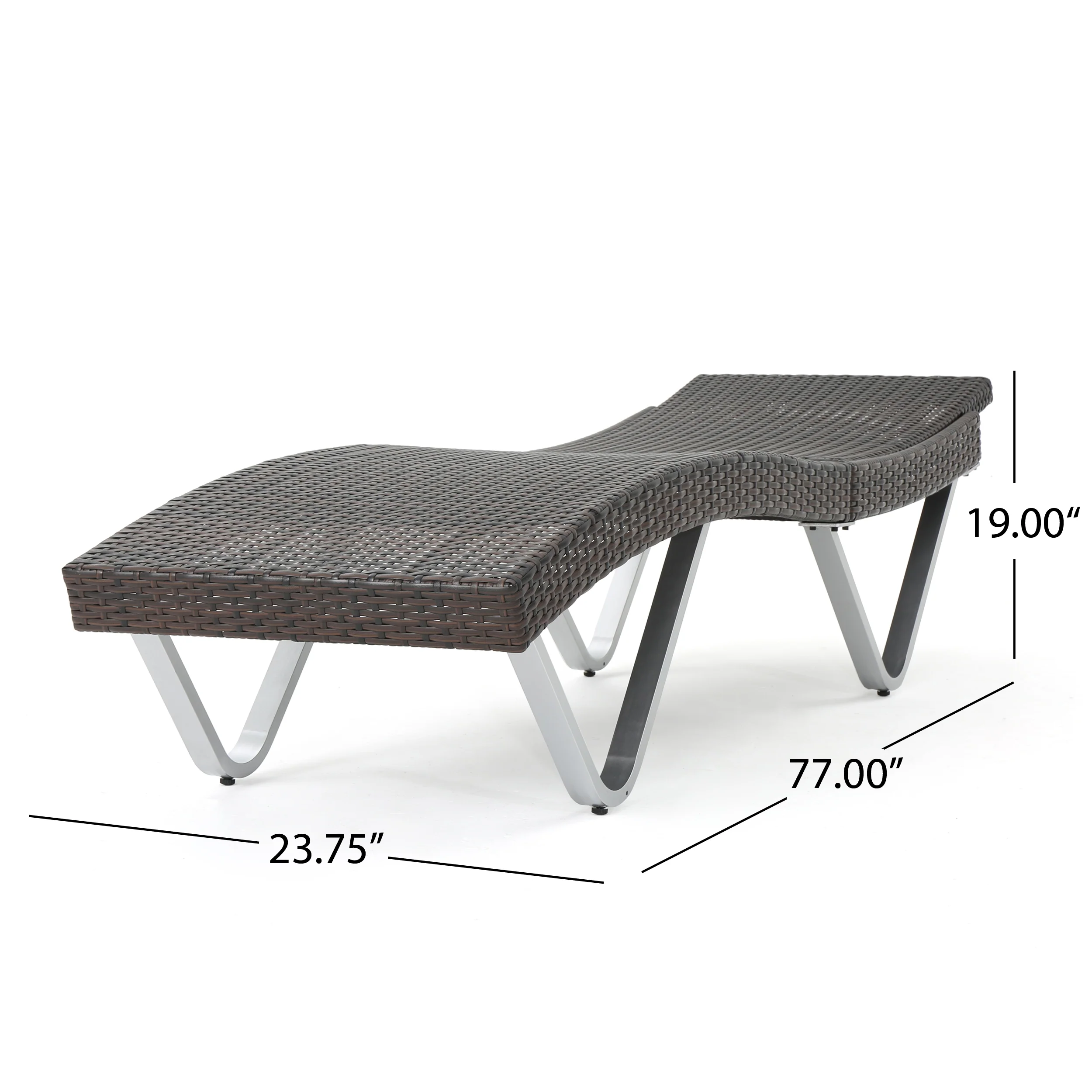 Manuela Outdoor Multi Brown Wicker Chaise Lounge with Table - furnishings