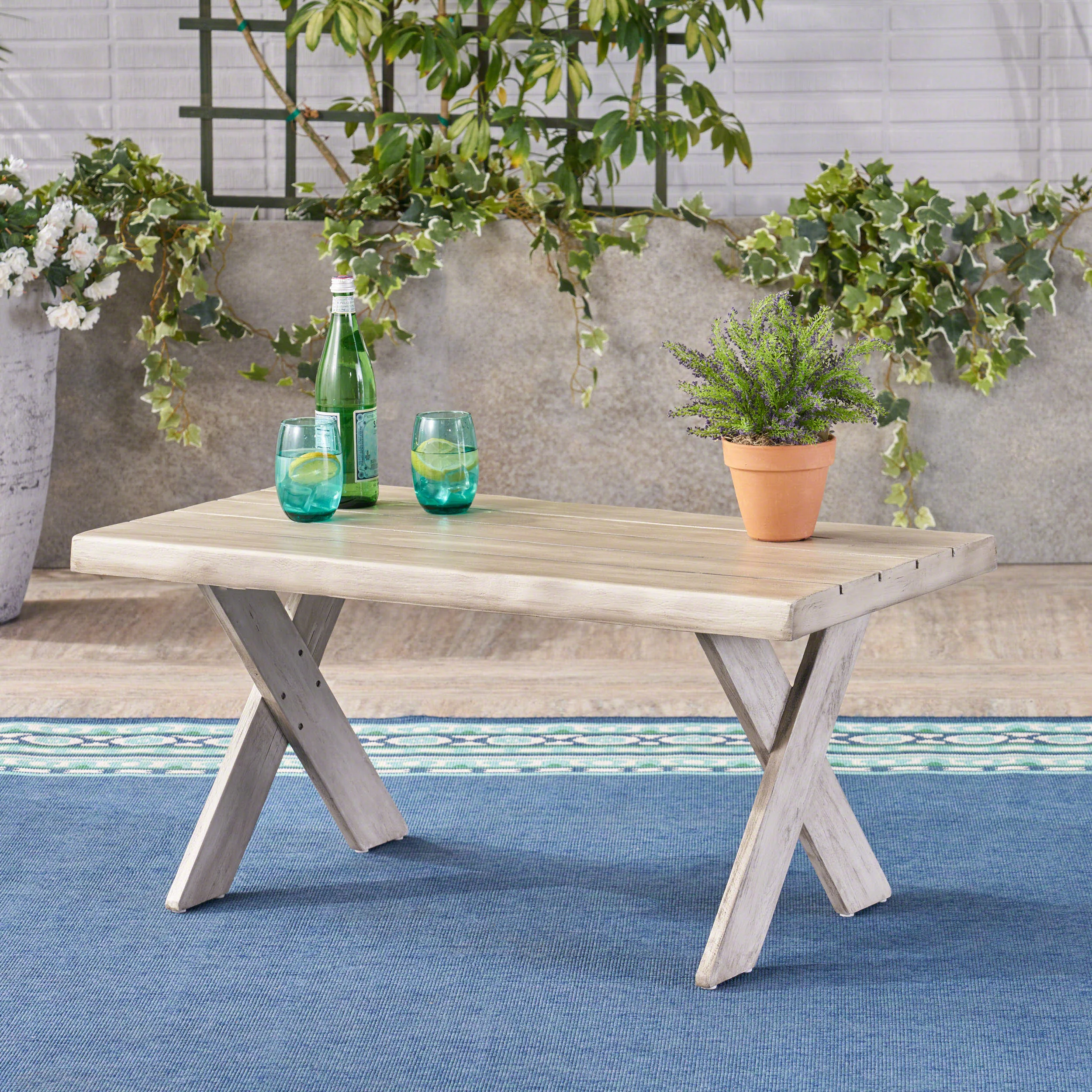 Irene Outdoor Acacia Wood Coffee Table - furnishings