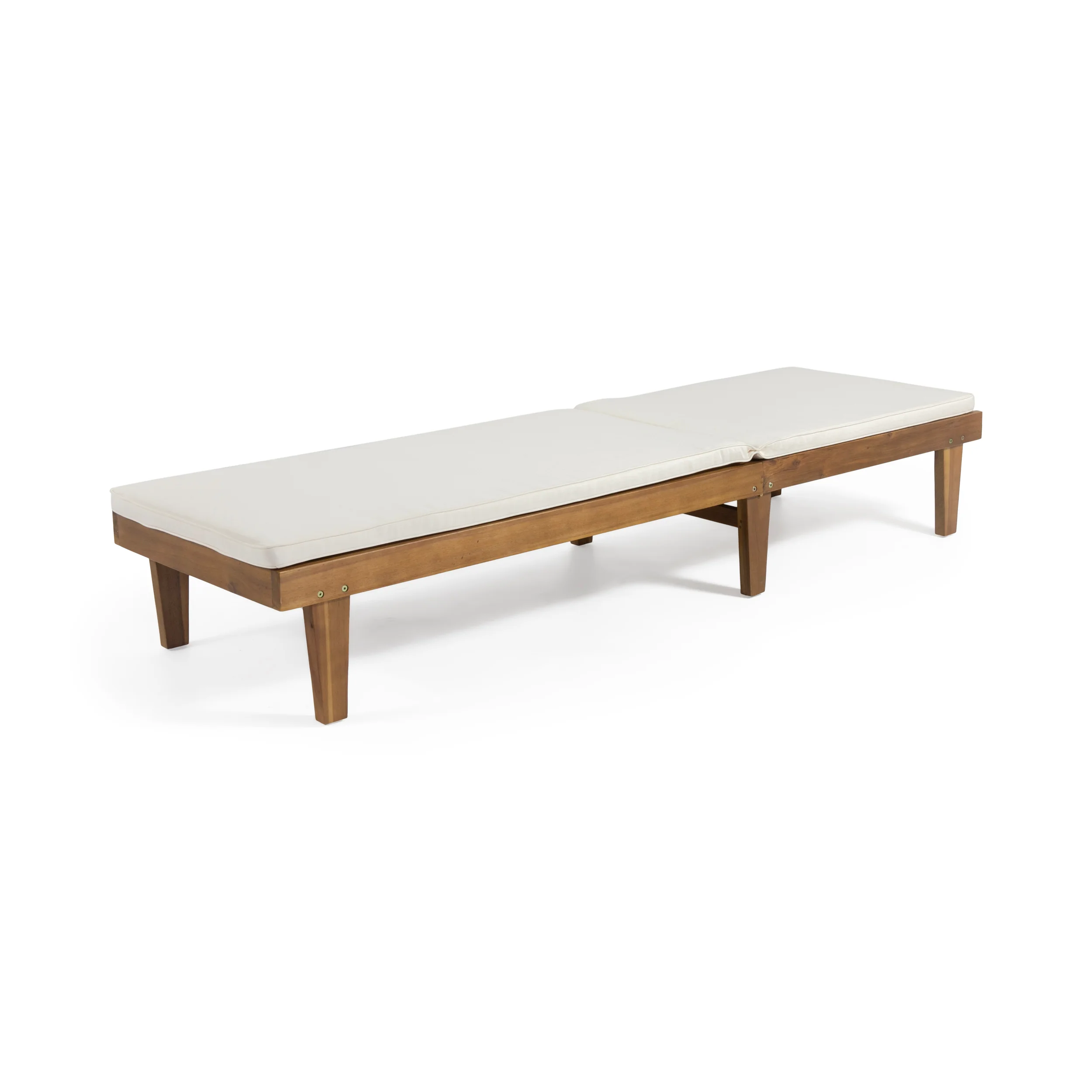 Addisyn Outdoor Acacia Wood 3 Piece Chaise Lounge Set with Water-Resistant Cushions - furnishings