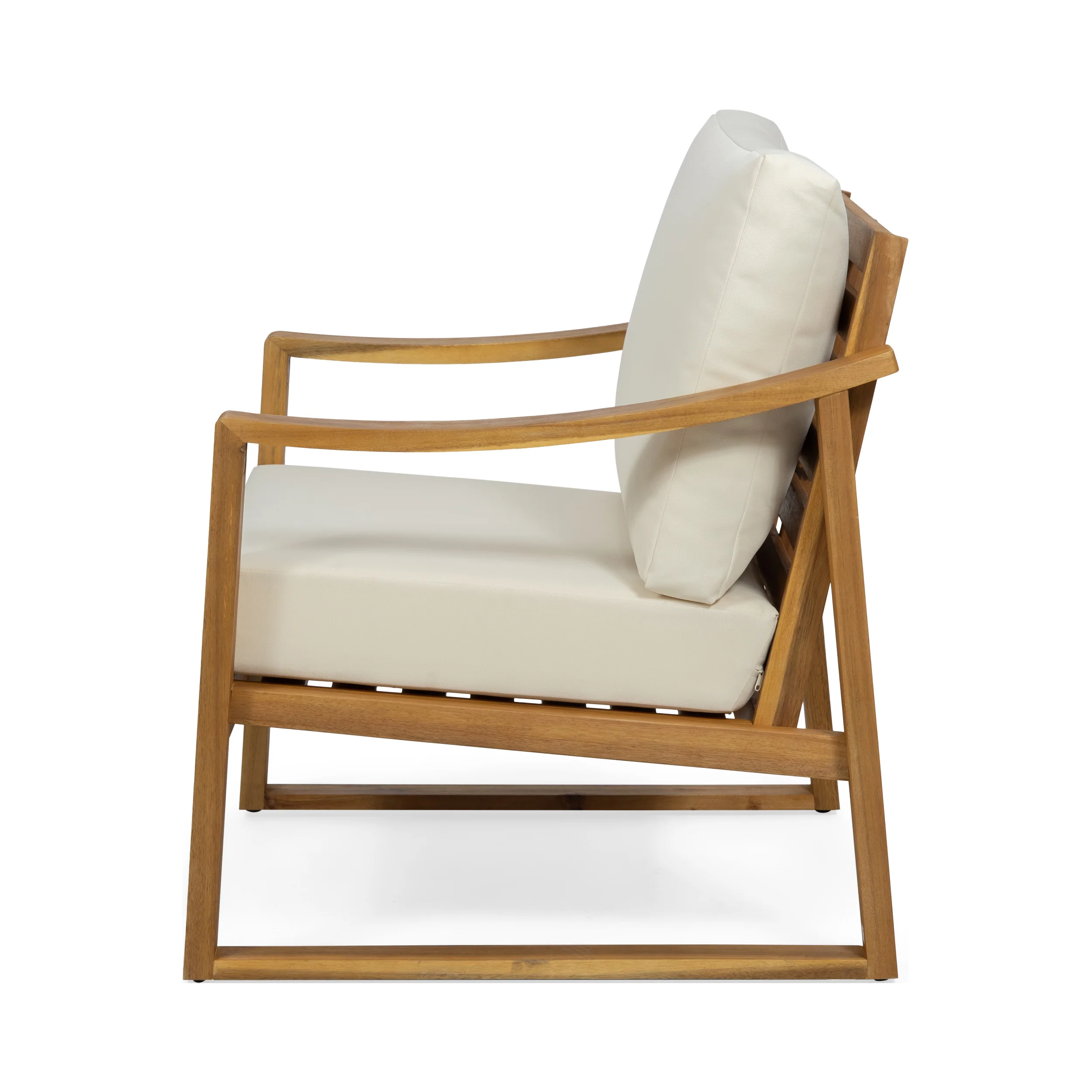 Johnlucas Outdoor Acacia Wood Club Chair with Cushion - furnishings