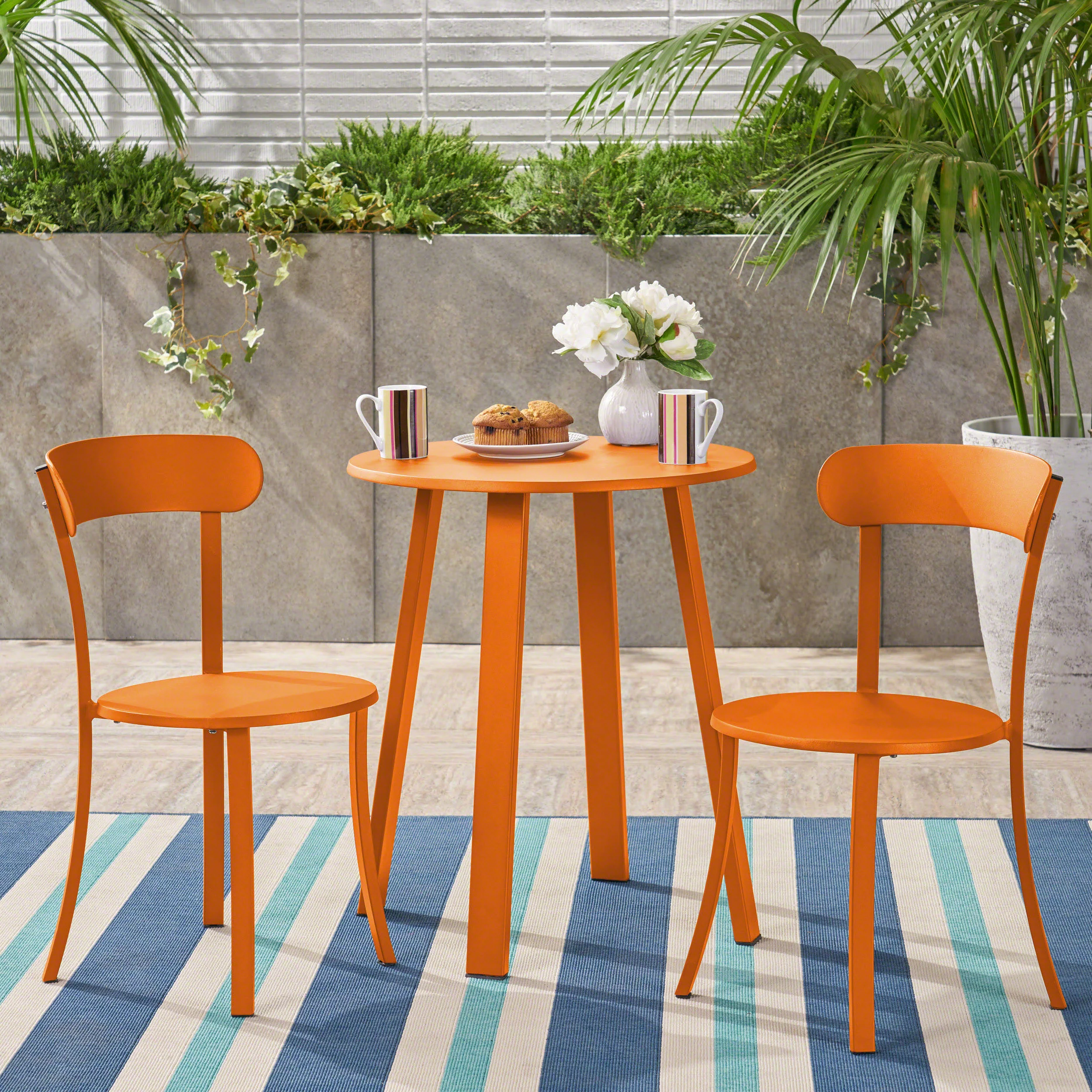 Kelly Outdoor Iron Bistro Set - furnishings