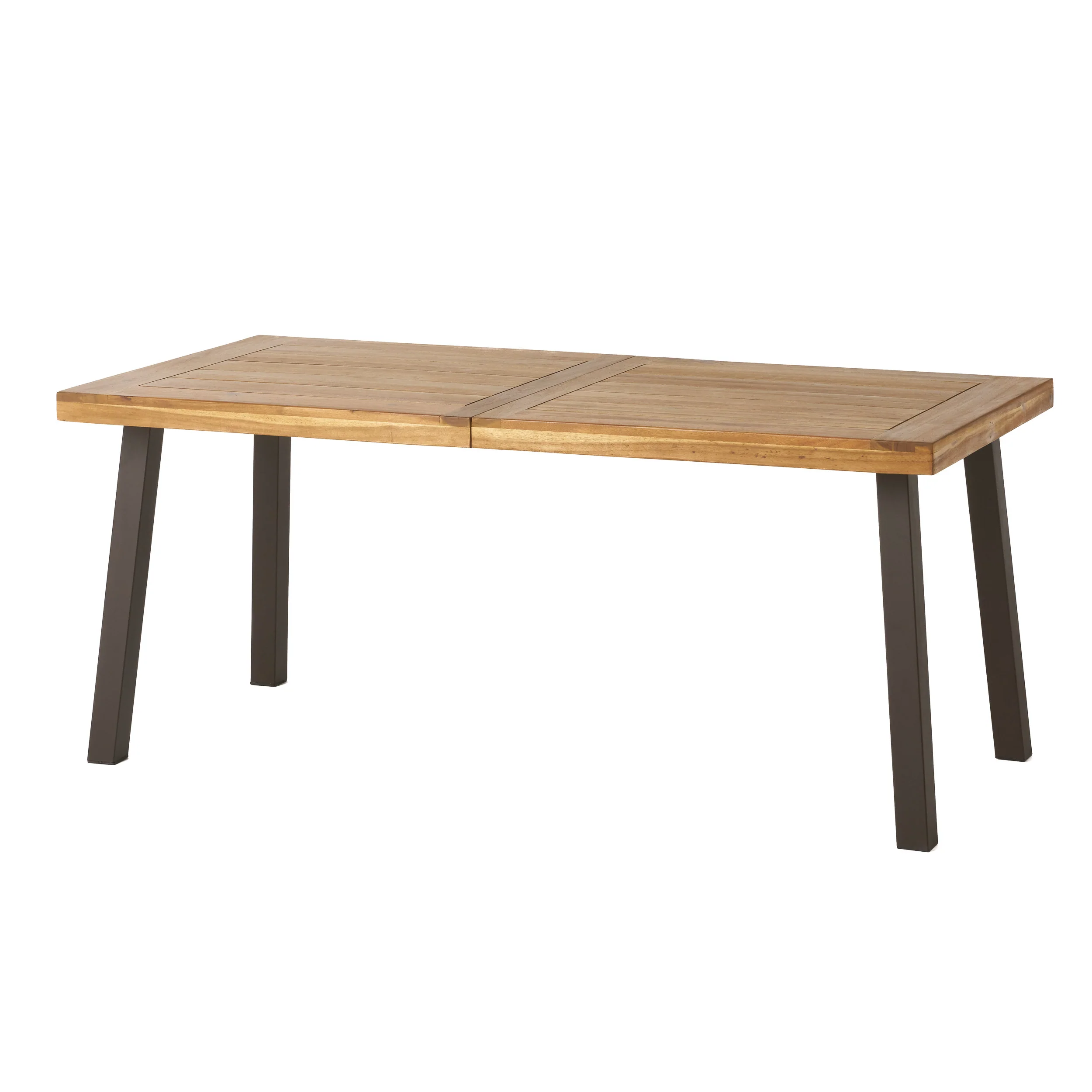 Chitwood Indoor Modern Industrial Acacia Wood Dining Table, Natural and Rustic Metal - furnishings