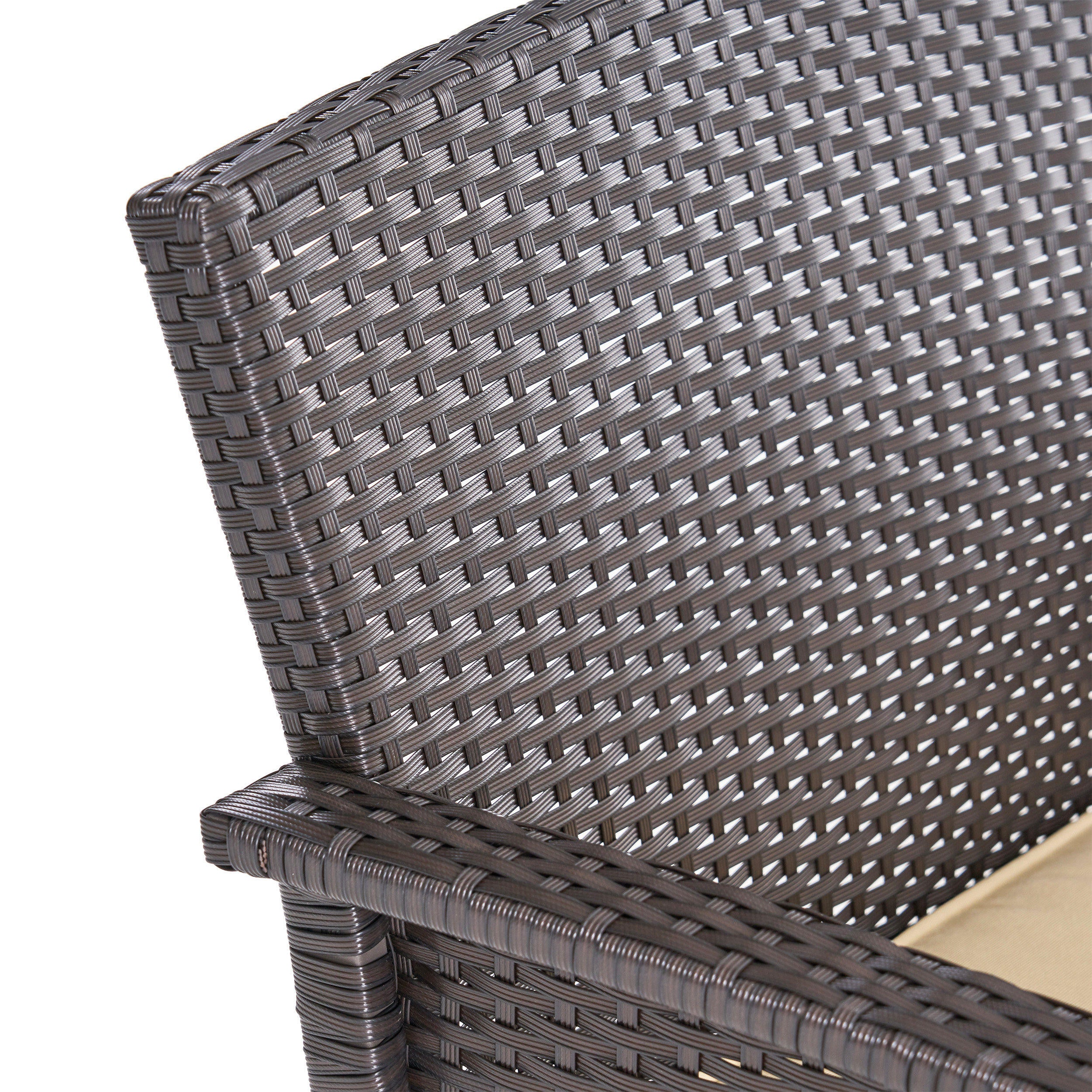 Laiah Outdoor 4 Piece Wicker Club Chair Chat Set with Wood Finished Fire Pit - furnishings