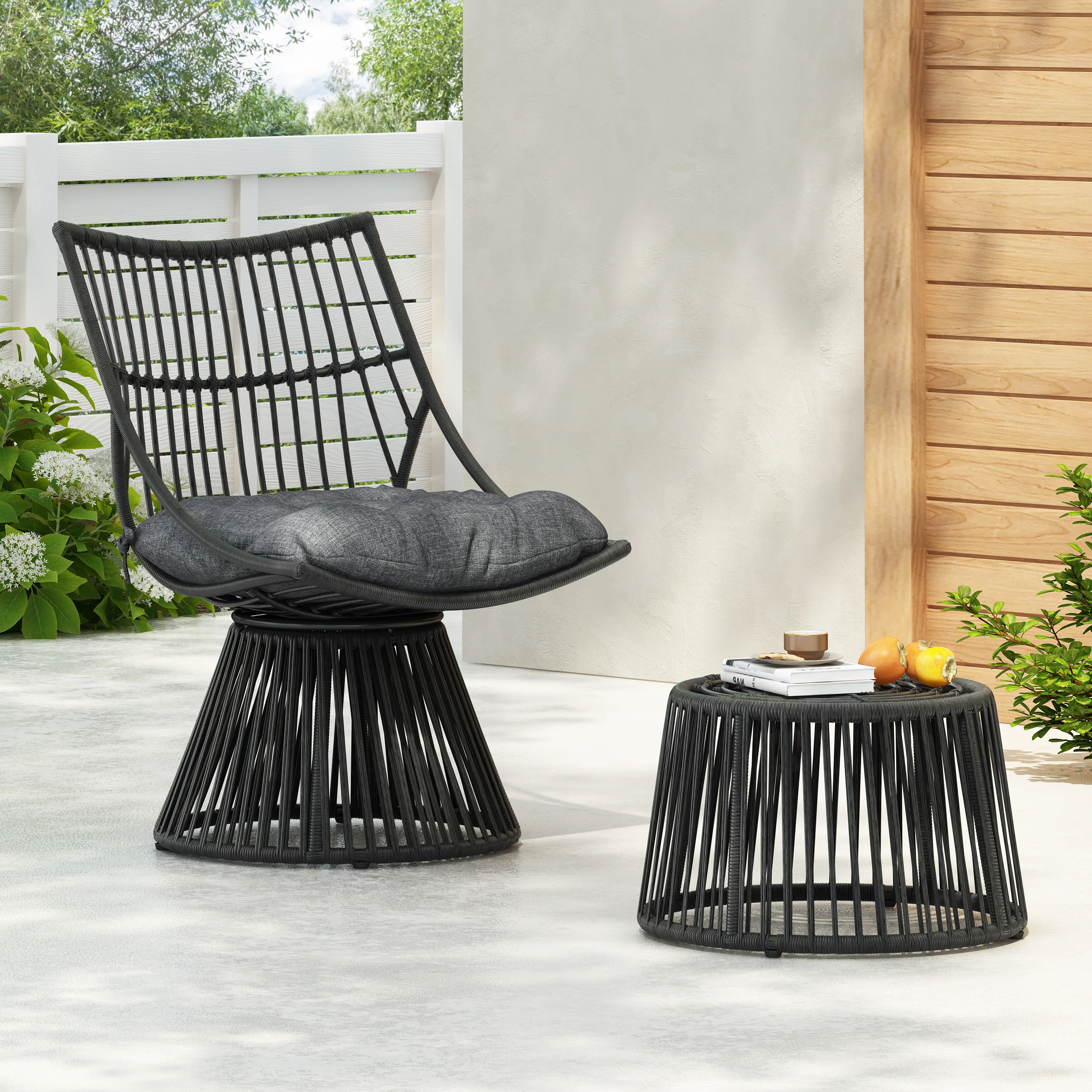 Cedar Outdoor Wicker Patio set - furnishings