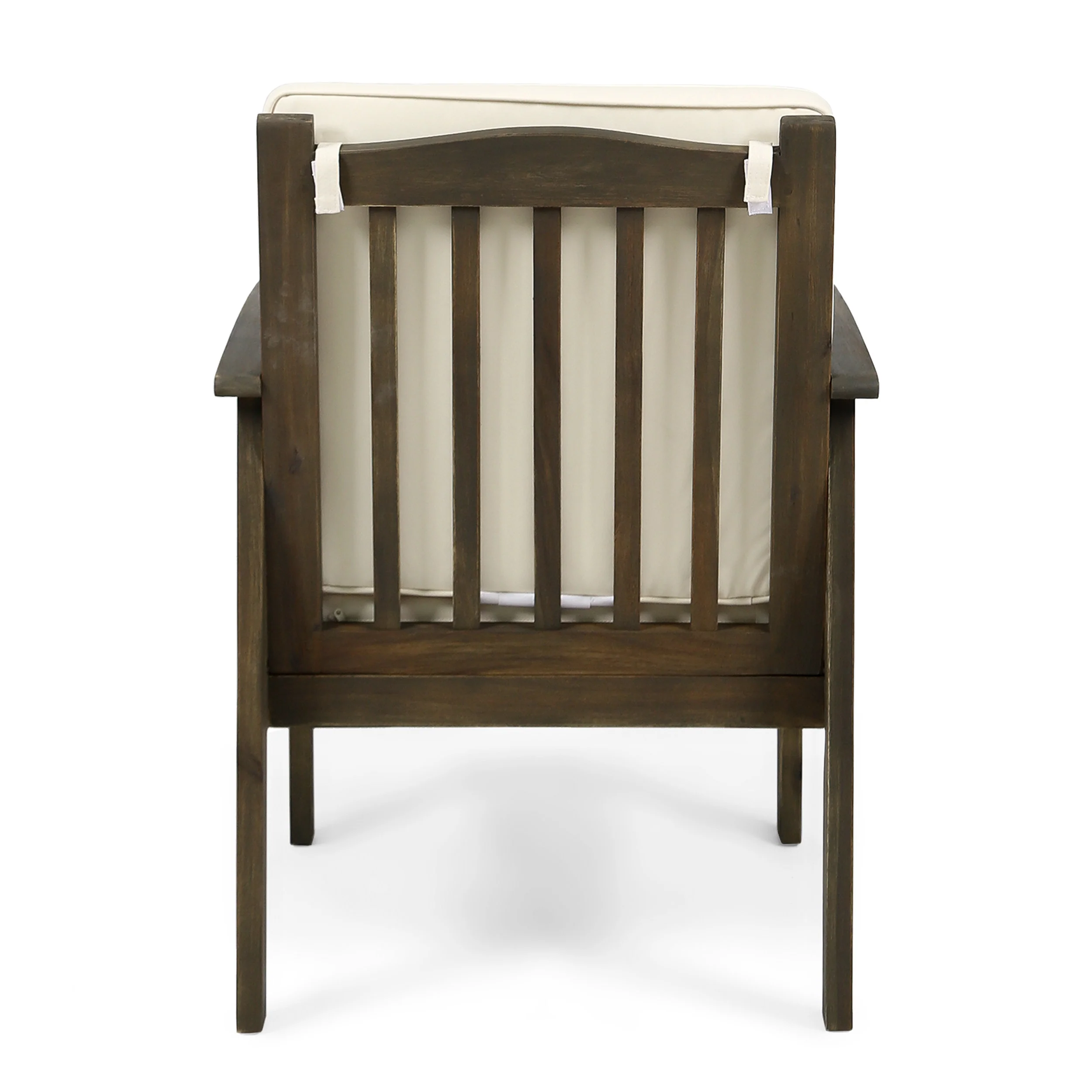 Ray Acacia Outdoor Acacia Wood Club Chairs w/ Cushions - furnishings