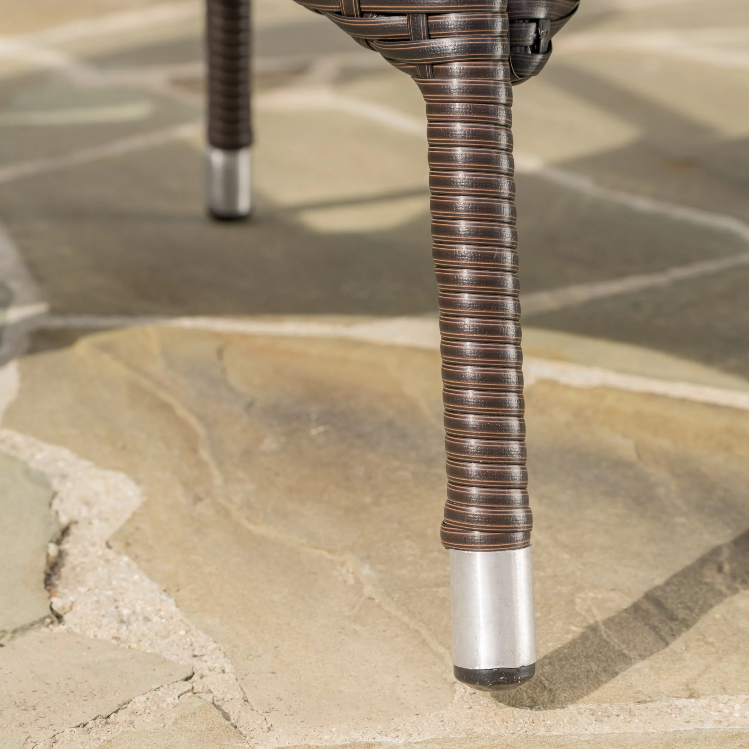 Lebeau Outdoor Contemporary Multi Brown Polyethylene Round Bistro Table - furnishings