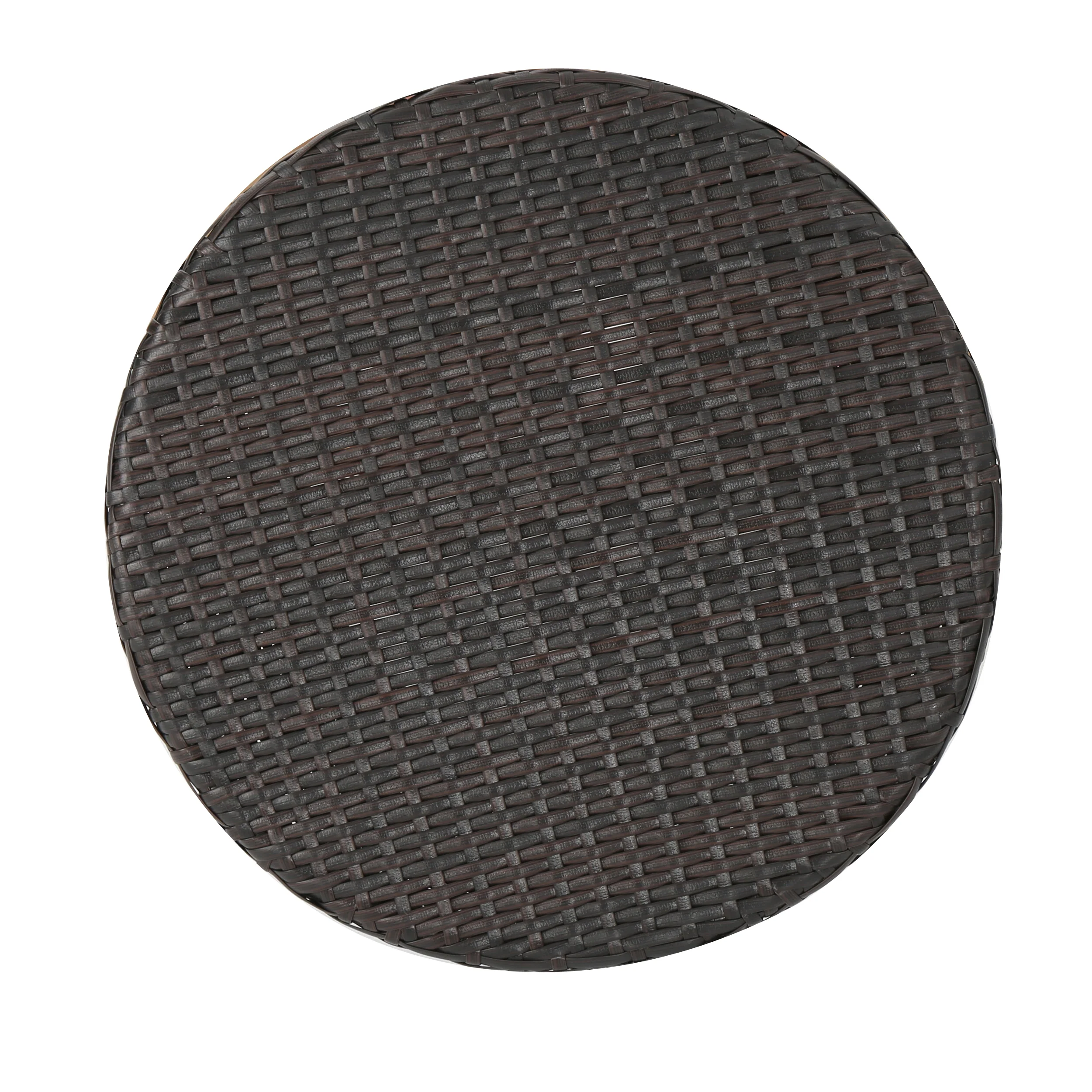 Townsgate Outdoor Brown Wicker Hourglass Side Table - furnishings