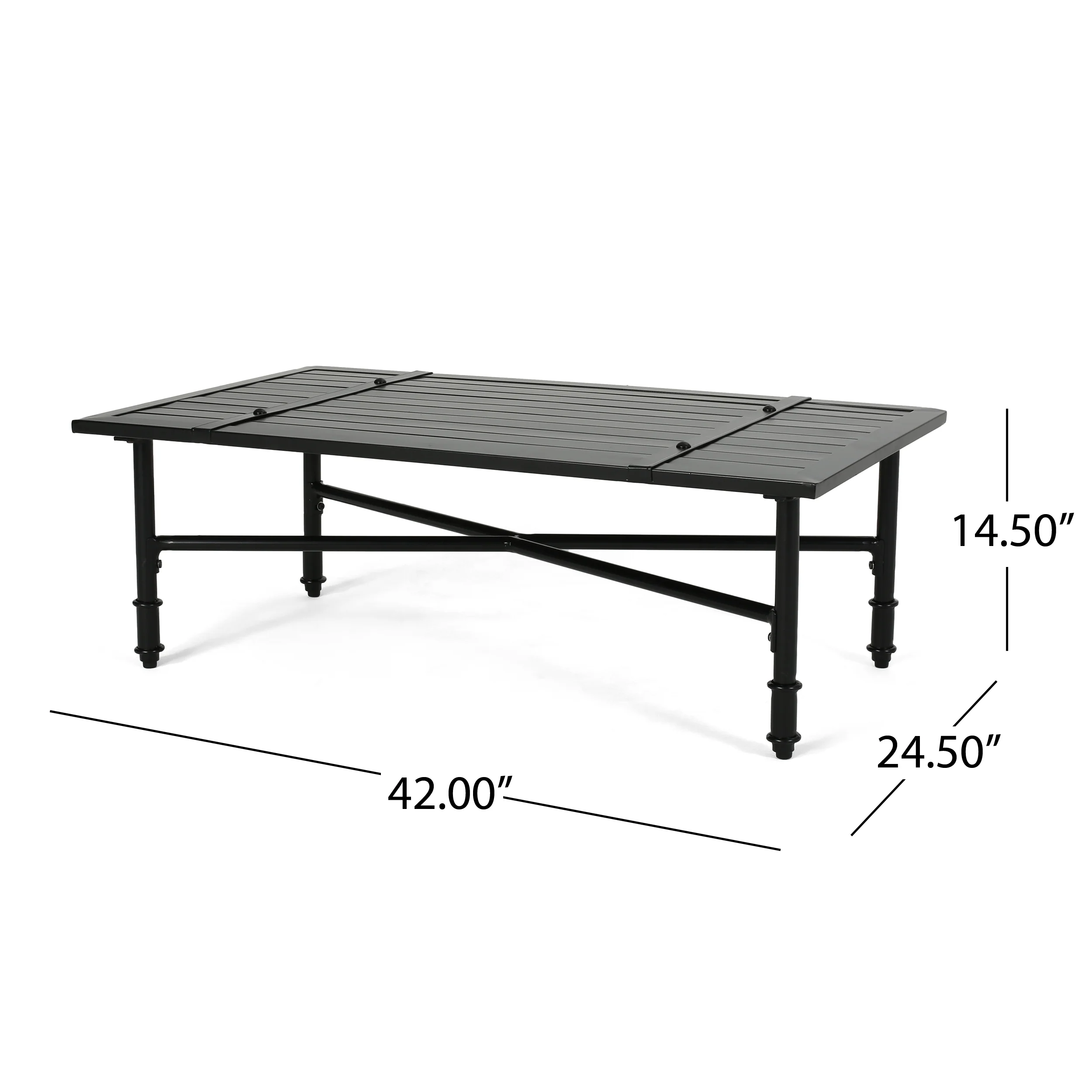 Francis Outdoor Aluminum Loveseat and Coffee Table with Cushions - furnishings