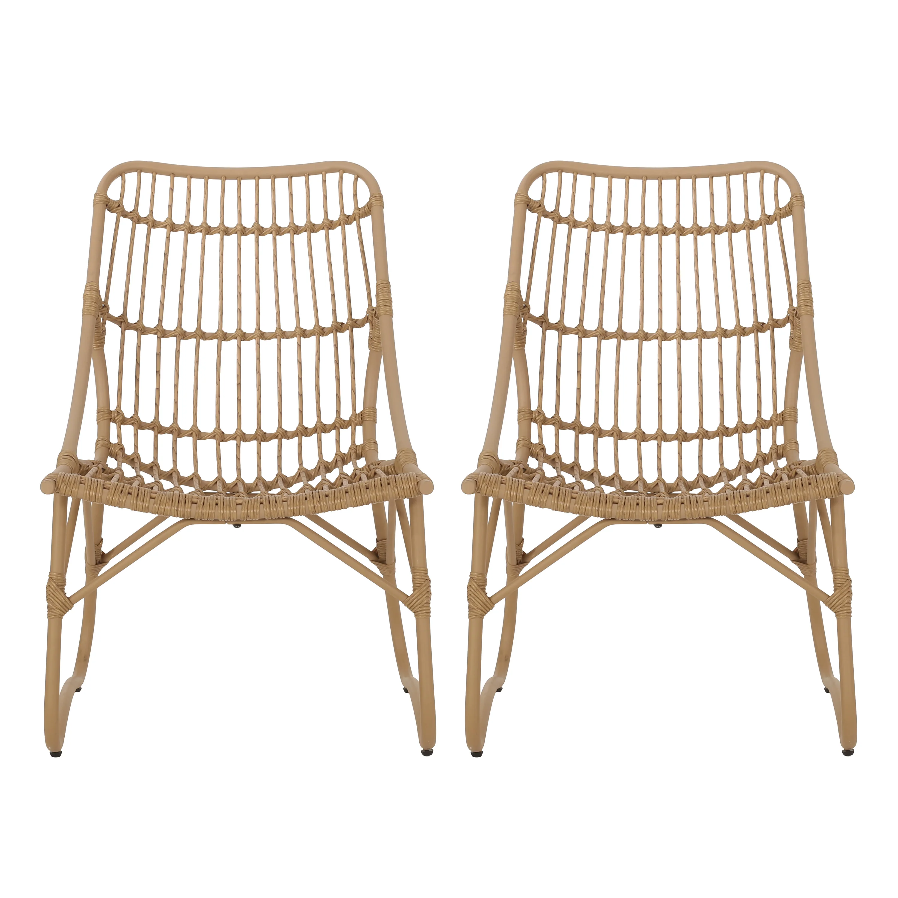 Benfield Outdoor Wicker Accent Chairs, Set of 2 - furnishings
