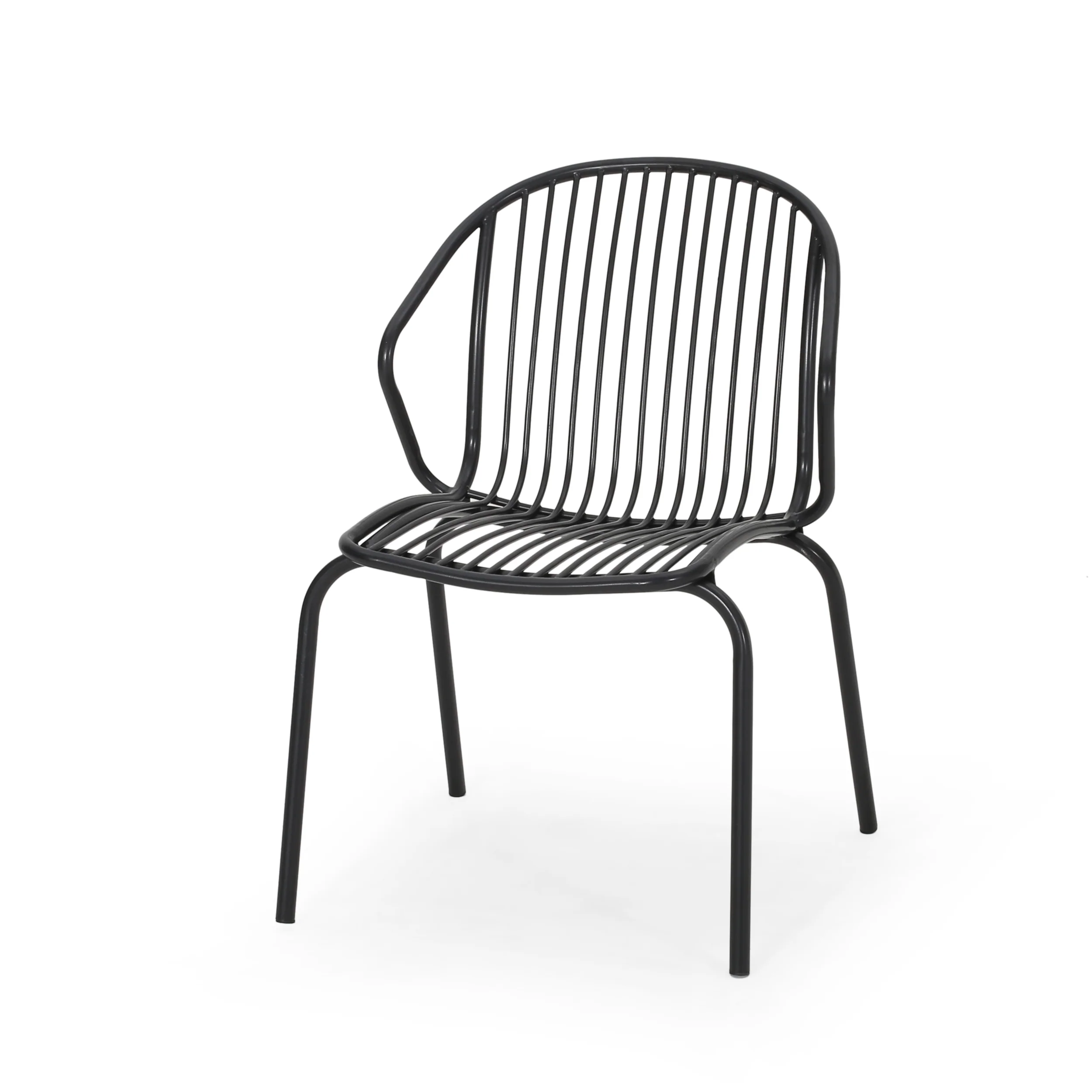 Emily Outdoor Modern Iron Club Chair (Set of 2) - furnishings