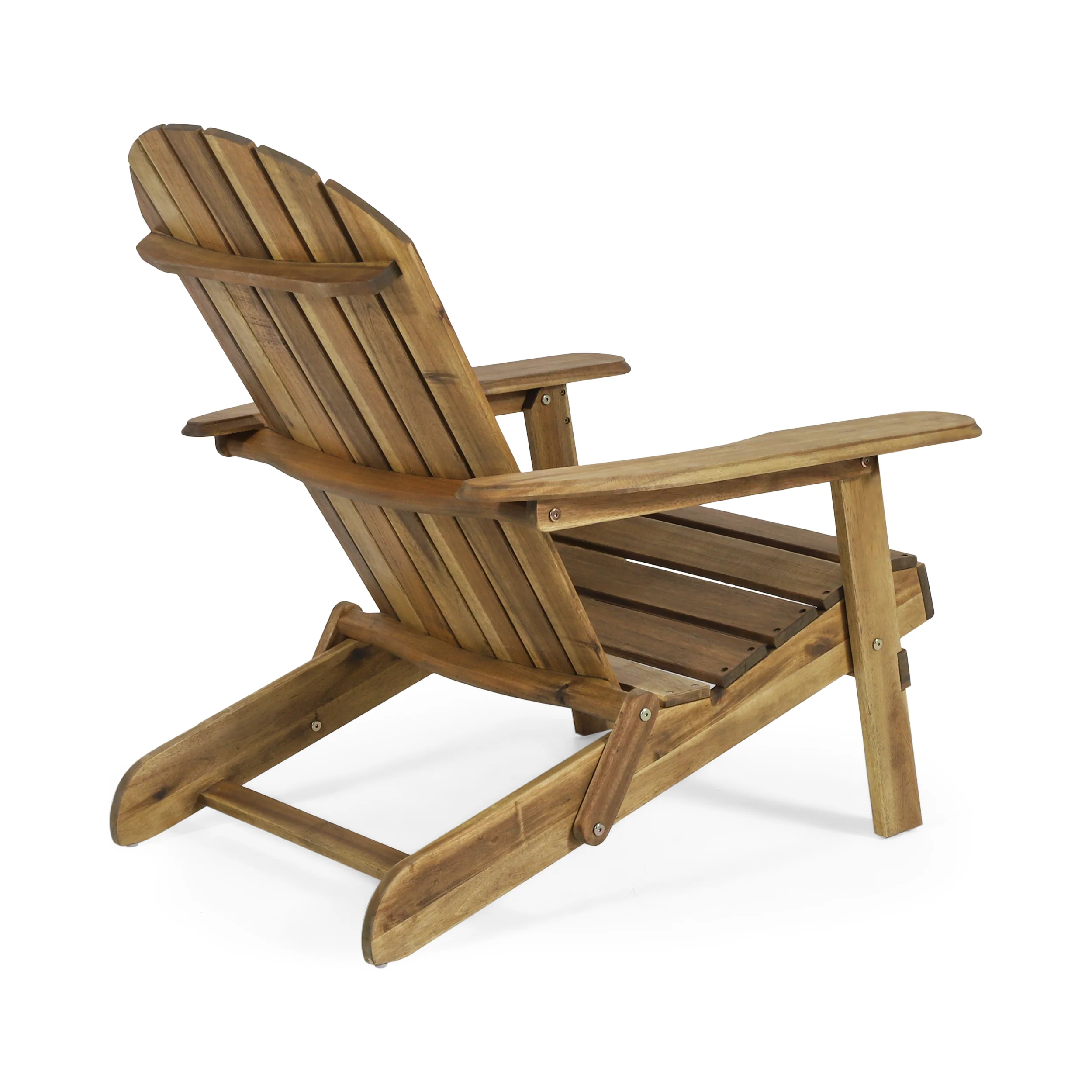 Benson Outdoor 5 Piece Acacia Wood/ Light Weight Concrete Adirondack Chair Set with Fire Pit - furnishings