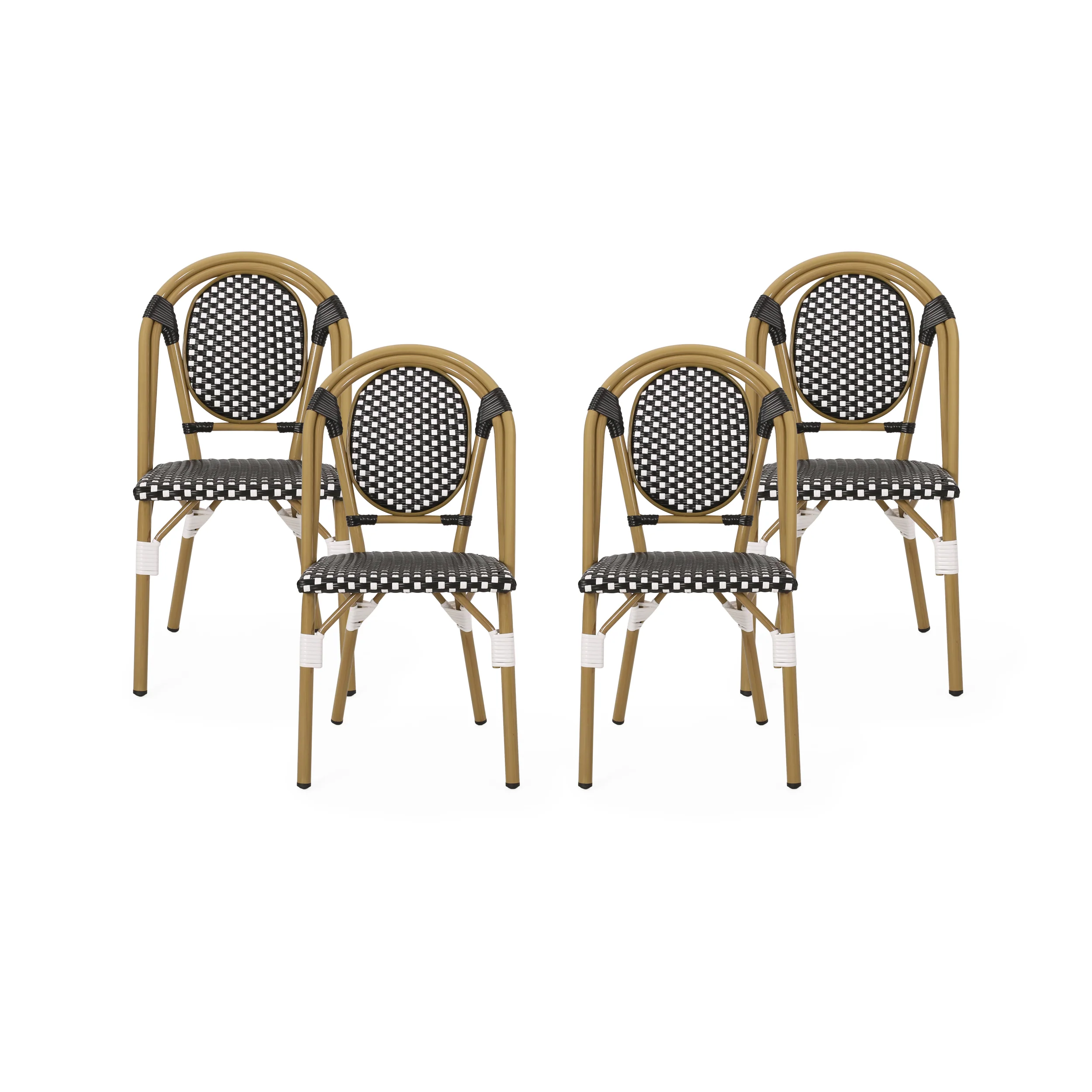 Kazaria Outdoor French Bistro Chairs (Set of 4) - furnishings
