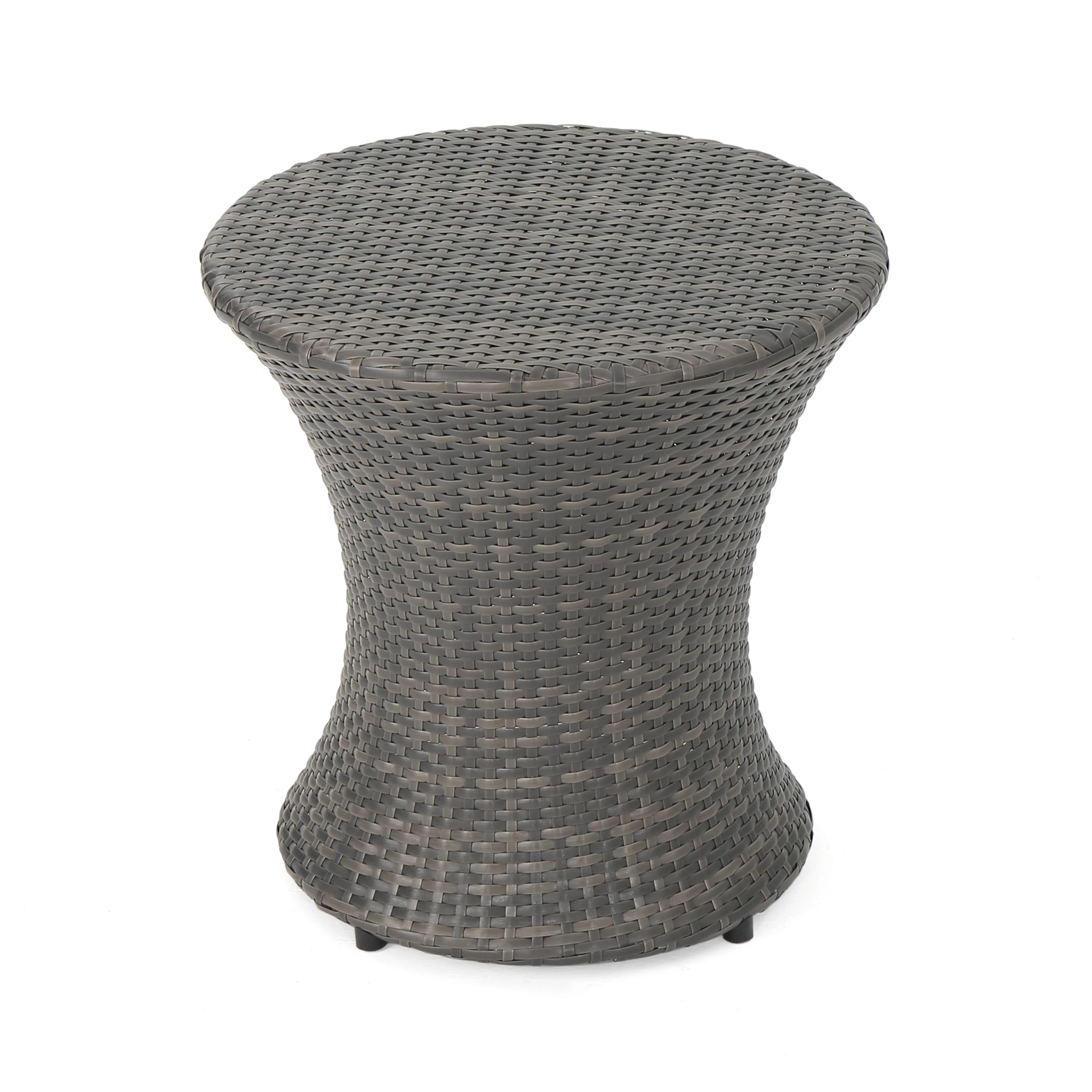 Lorenzo Outdoor Grey Wicker Side Table - furnishings