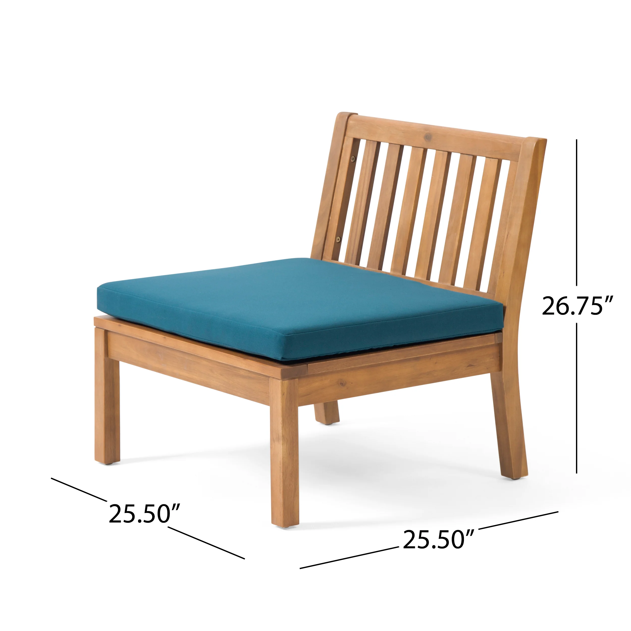 Yadira Outdoor Acacia Wood Chat Set with Side Table - furnishings