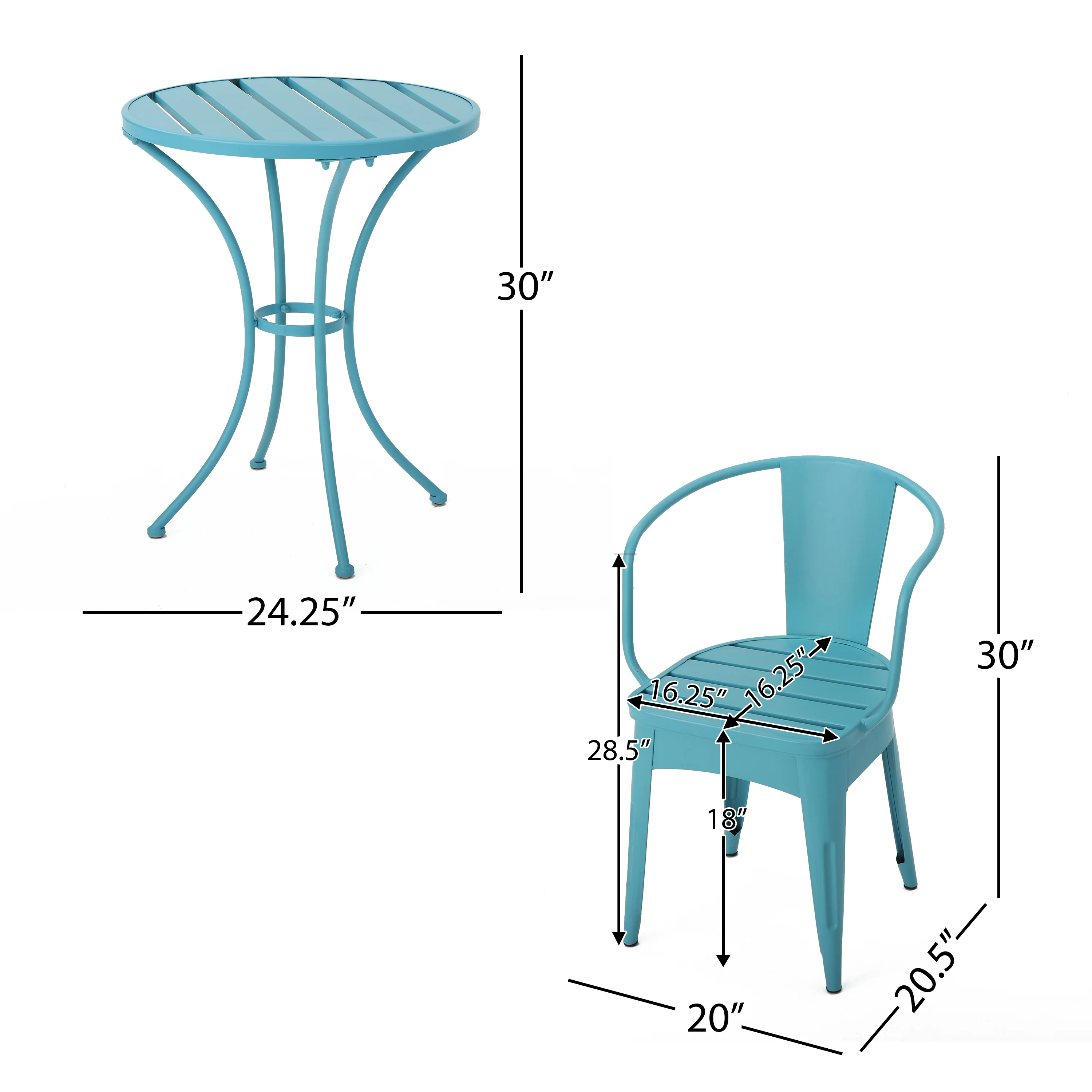 Collins Outdoor 3 Piece Iron Bistro Set - furnishings
