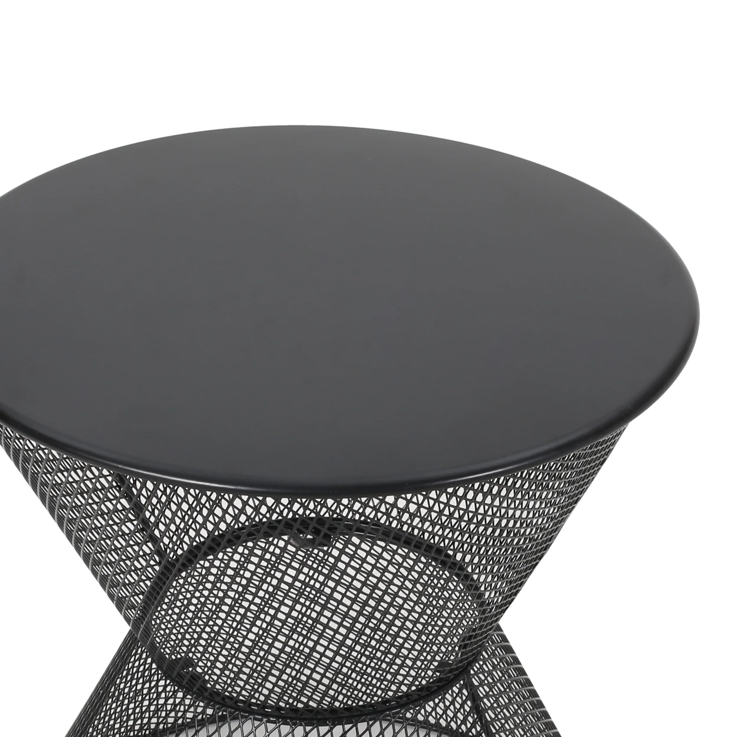 Tristian Modern Outdoor 2 Seater Iron Chat Set with Side Table - furnishings