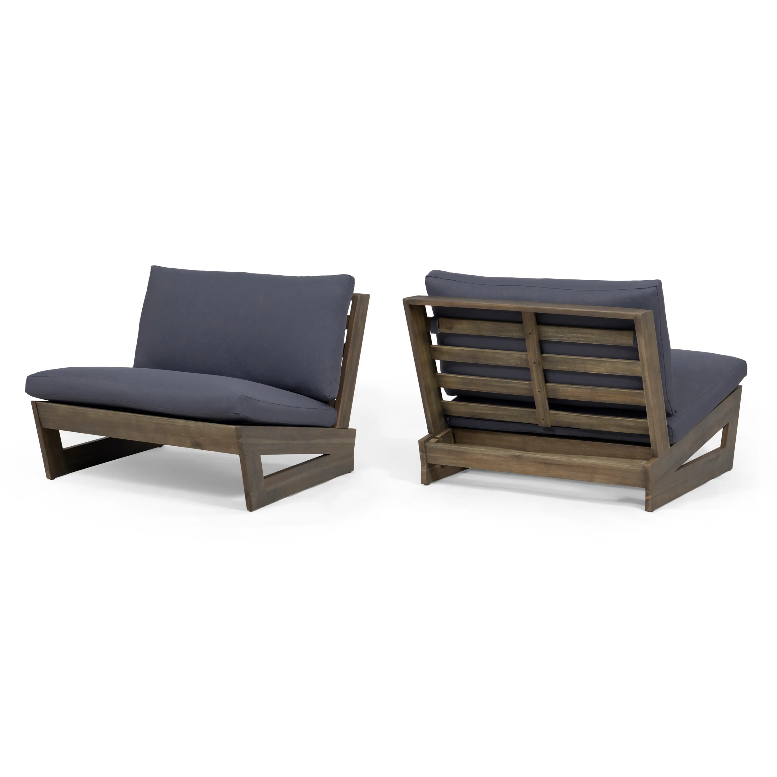 Emma Modern Low-To-Ground Outdoor Pallet Lounge Chairs (Set of 2) - furnishings