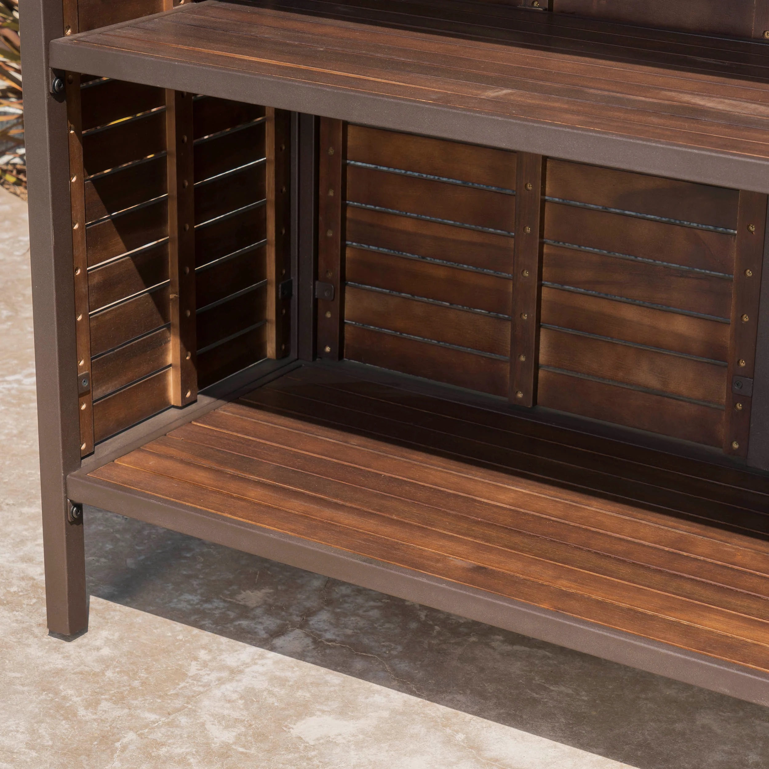 Pierre Outdoor 5 Piece Dark Brown Finished Acacia Wood Bar Set - furnishings