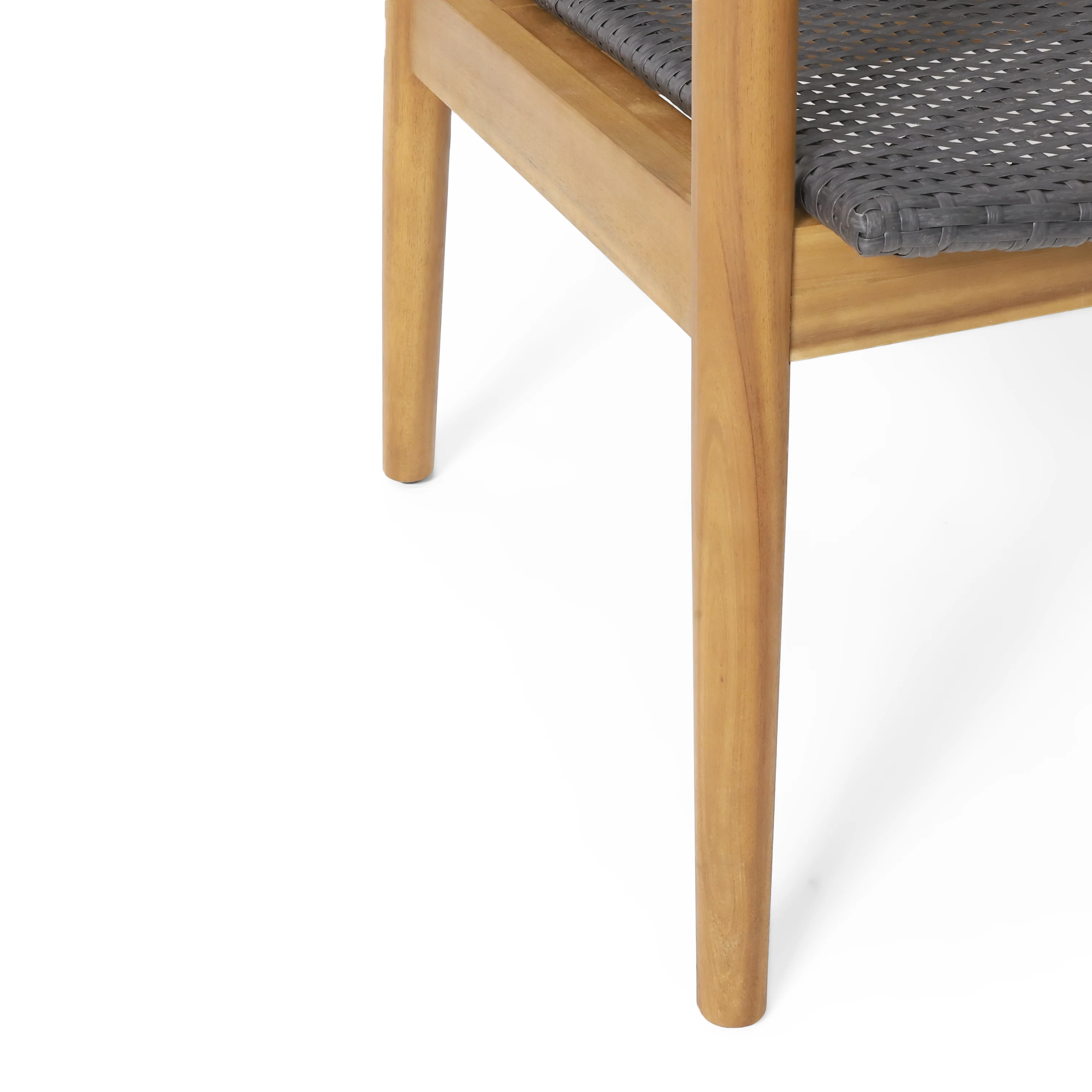 Alamosa Outdoor Wicker and Acacia Wood Club Chairs, Set of 2, Gray and Teak - furnishings