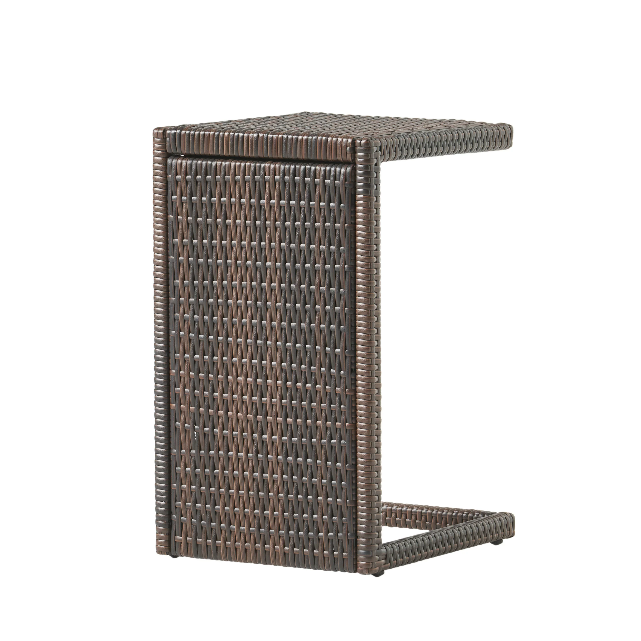 Forrest Outdoor Wicker C-Shaped Side Table - furnishings