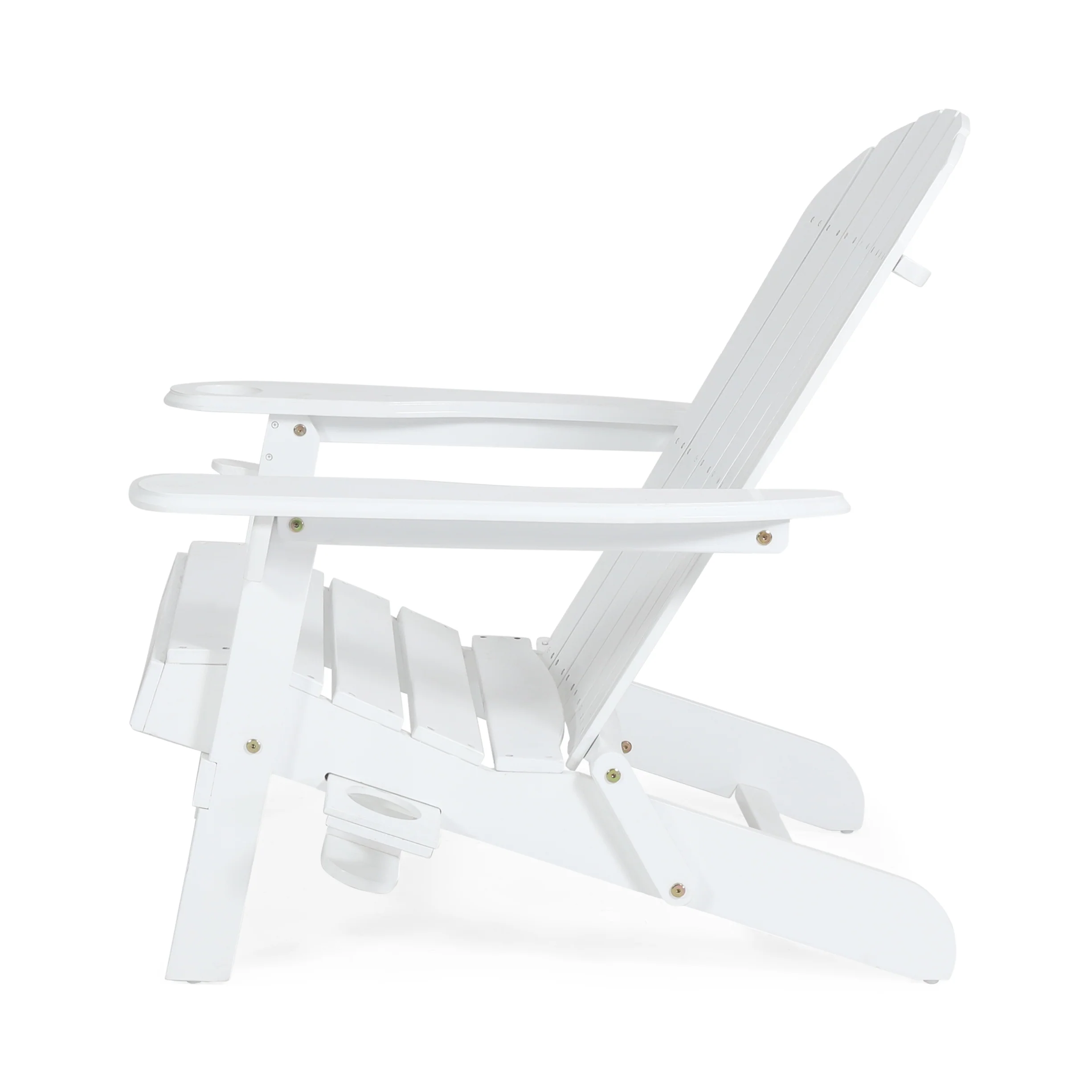Kandyce Outdoor Acacia Wood Folding Adirondack Chair With Cup Holder - furnishings