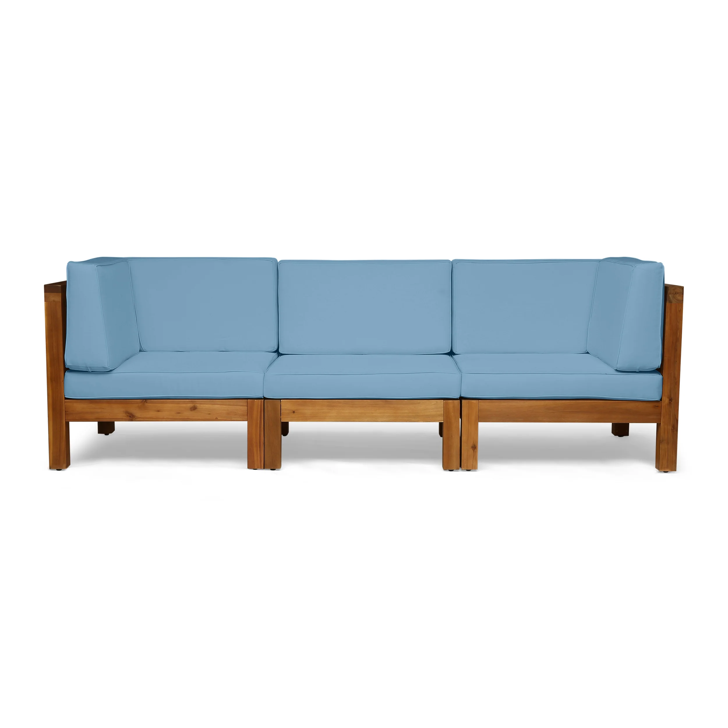 Brava Outdoor Modular Acacia Wood Sofa with Cushions - furnishings