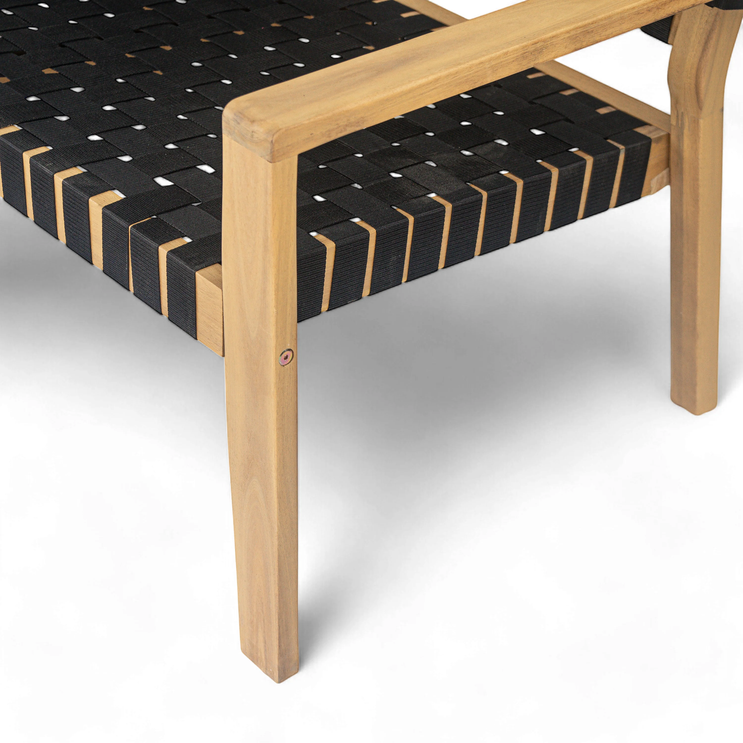 Aspenley Modern Outdoor Patio Double Chaise Loveseat with Wooden Frame and Woven Rope - furnishings