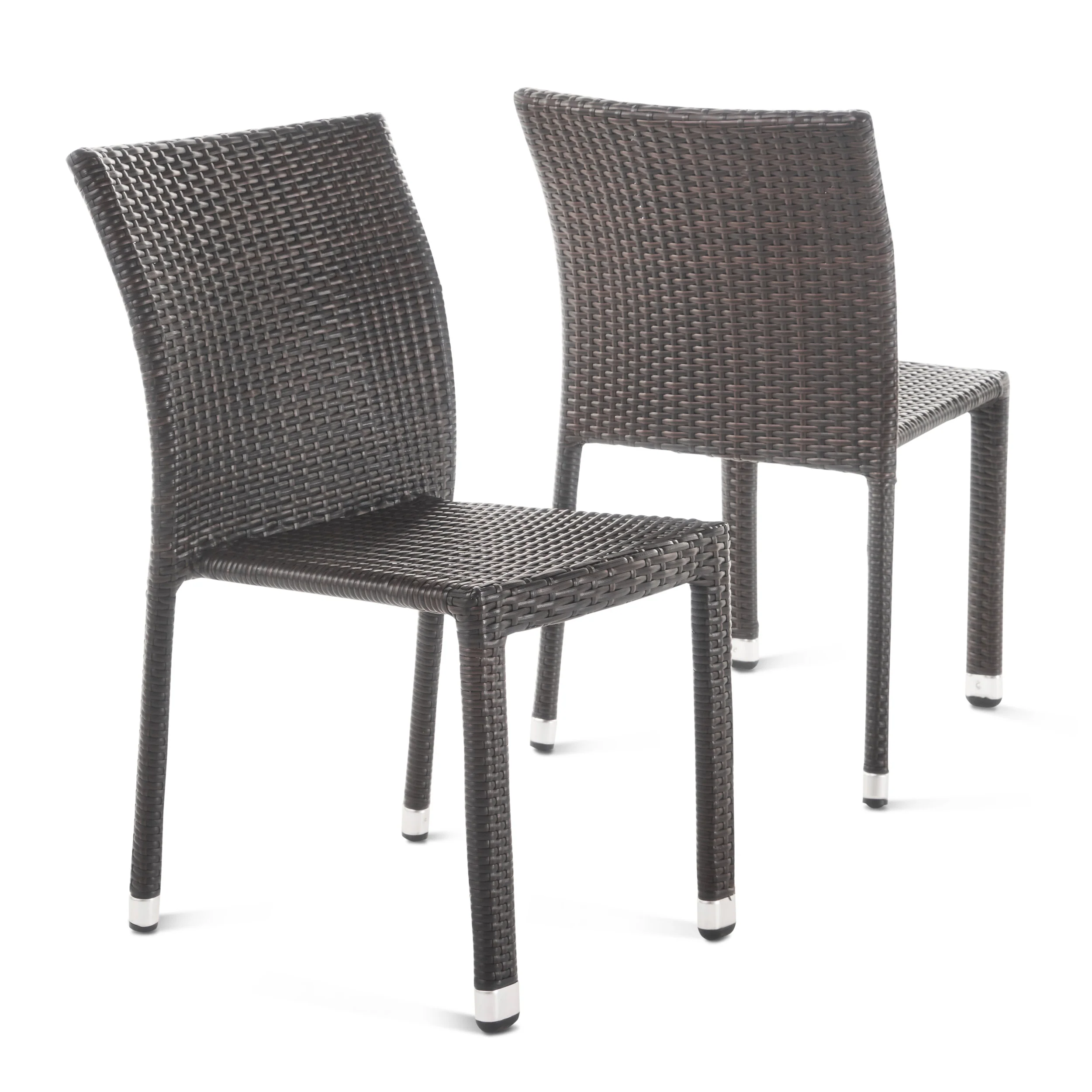 Dorside Outdoor Wicker Armless Stack Chairs With Aluminum Frame - furnishings