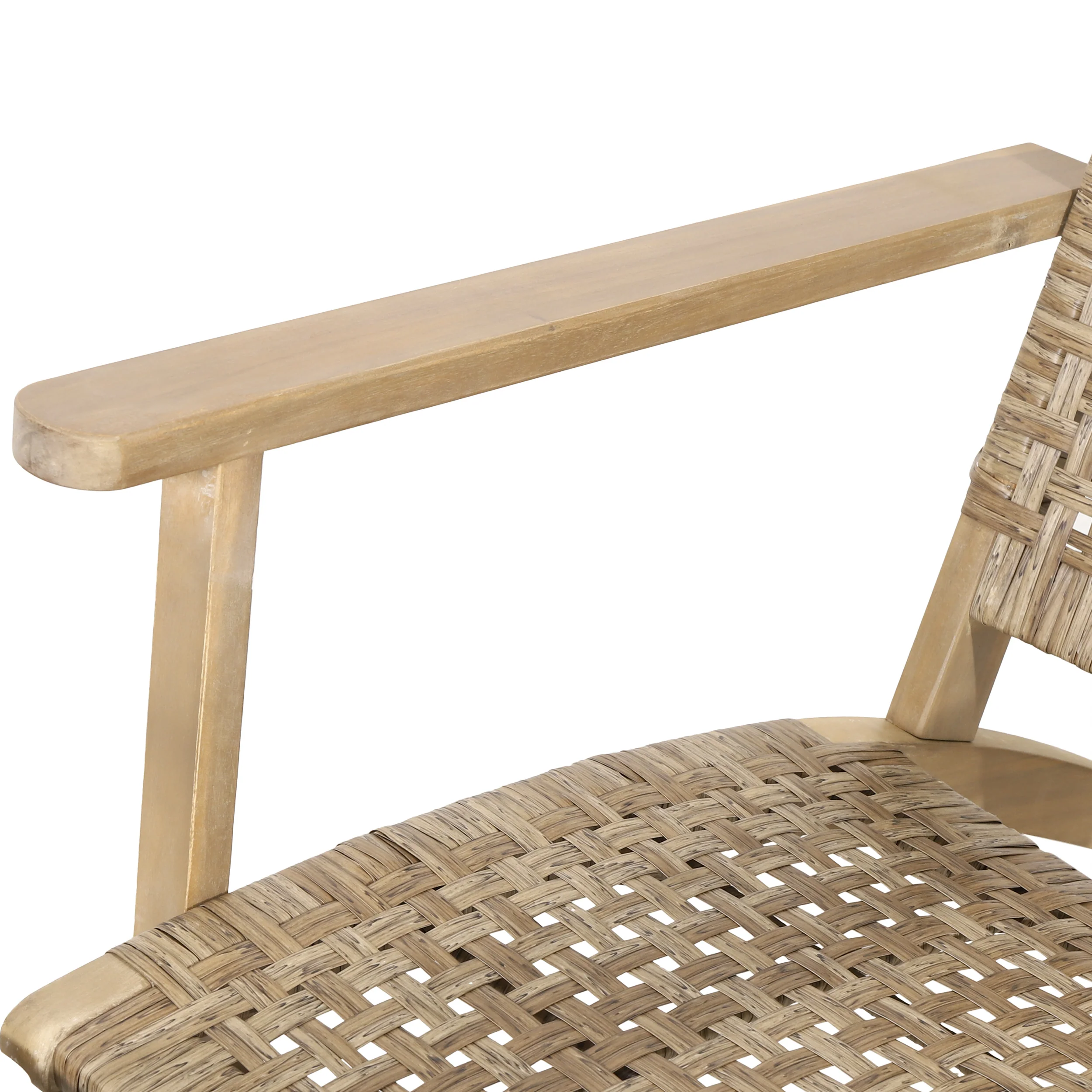 Arlost Outdoor Wicker Lounge Chair with Ottoman, Light Brown and Light Multibrown - furnishings