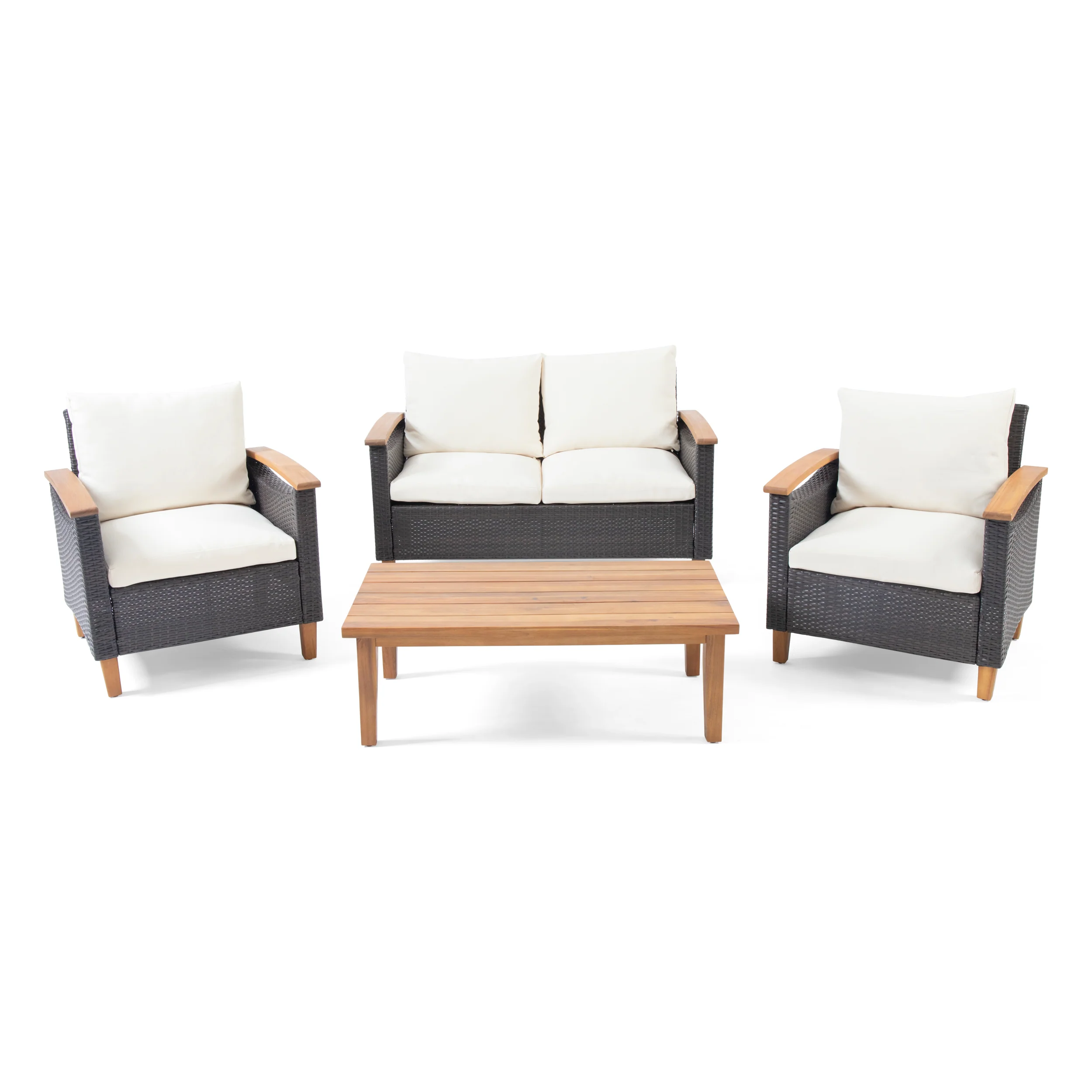 Velthur Outdoor 4 Seater Chat Set with Coffee Table - furnishings