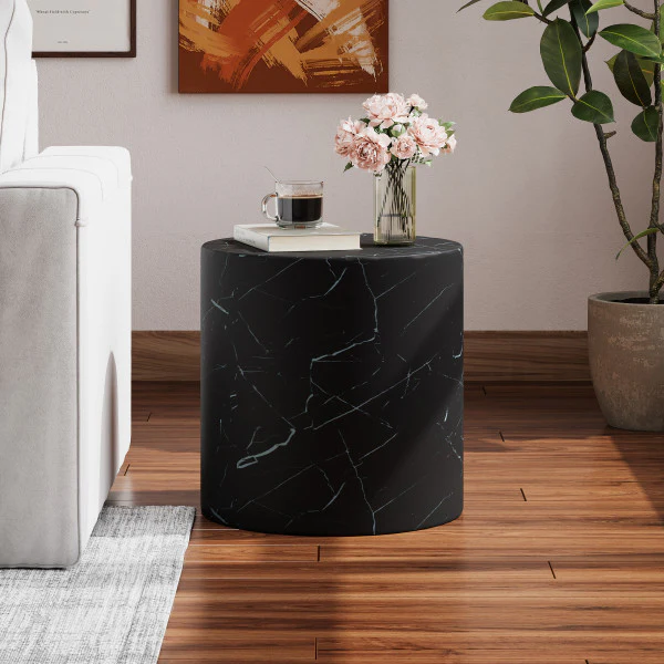 Callowaye Outdoor Patio Round Concrete Accent Table - furnishings