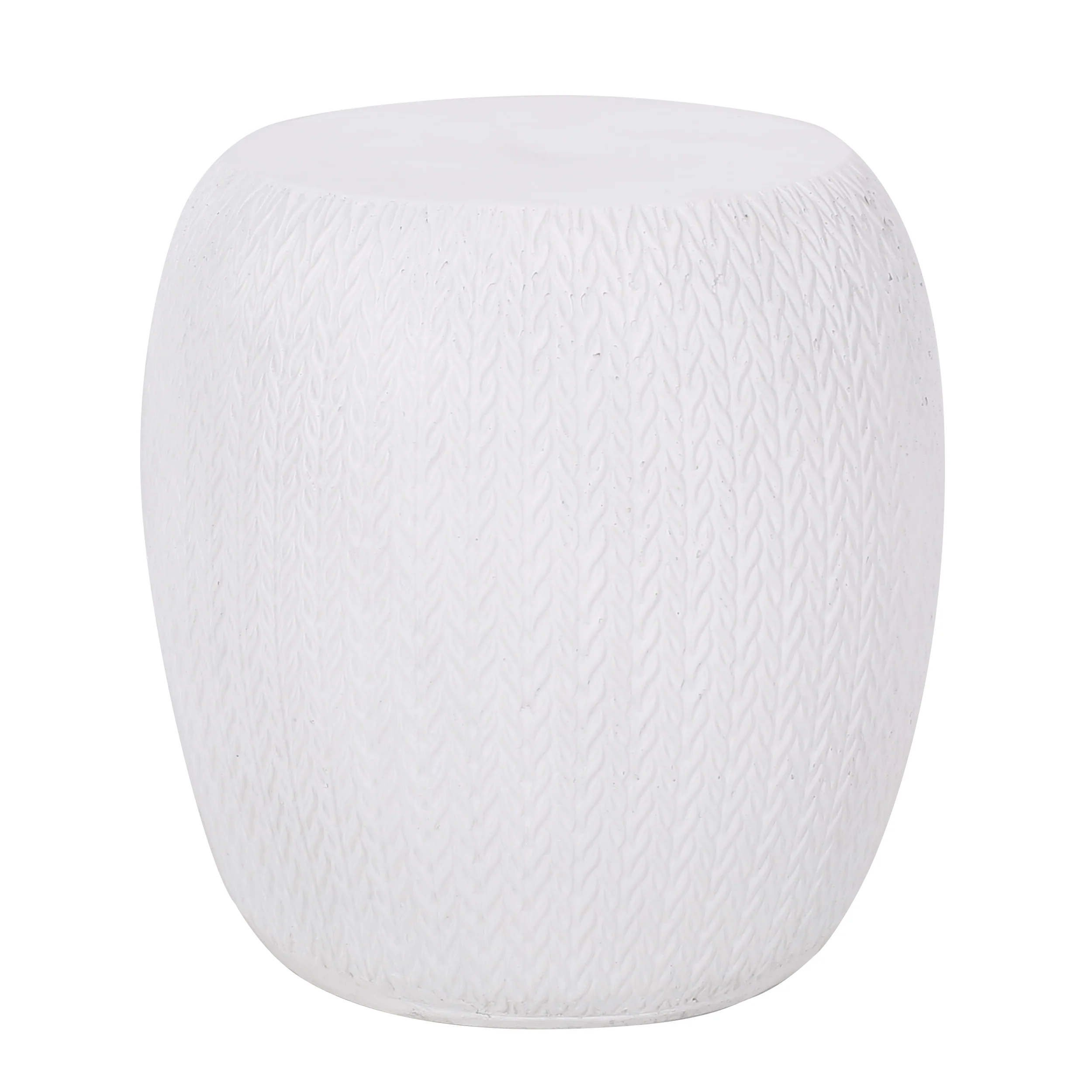Duso Outdoor Lightweight Concrete Side Table, Antique White - furnishings