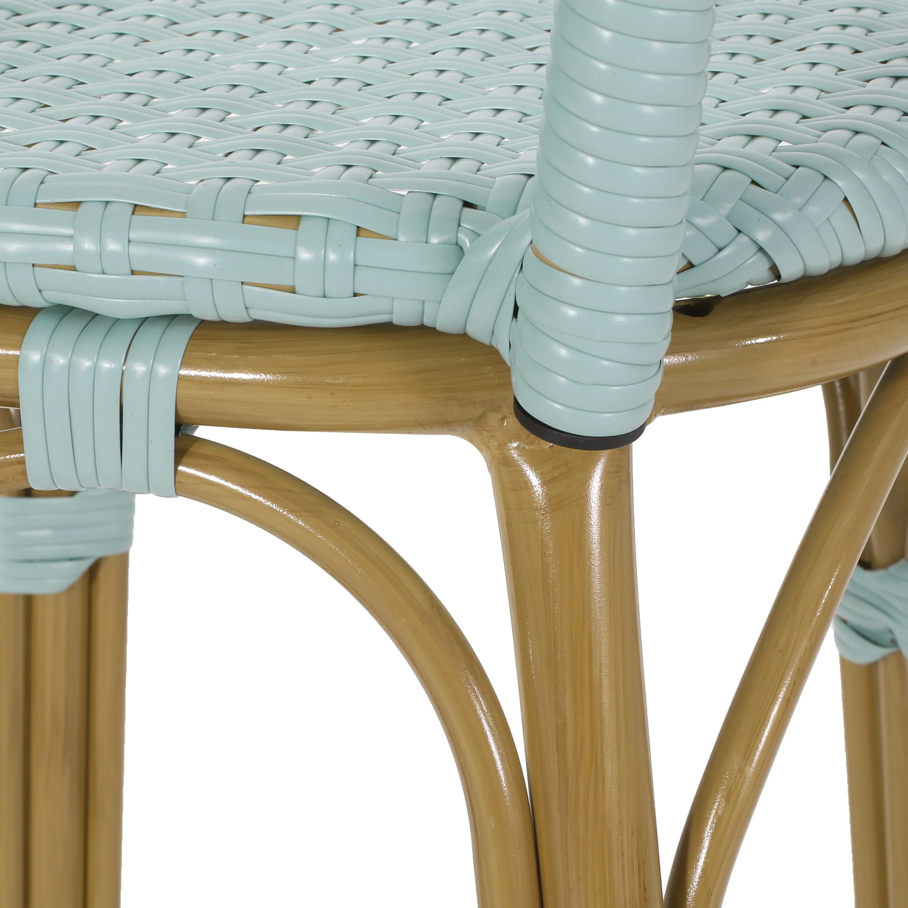 Cotterell Outdoor French Wicker and Aluminum 29.5 Inch Barstools, Set of 2 - furnishings