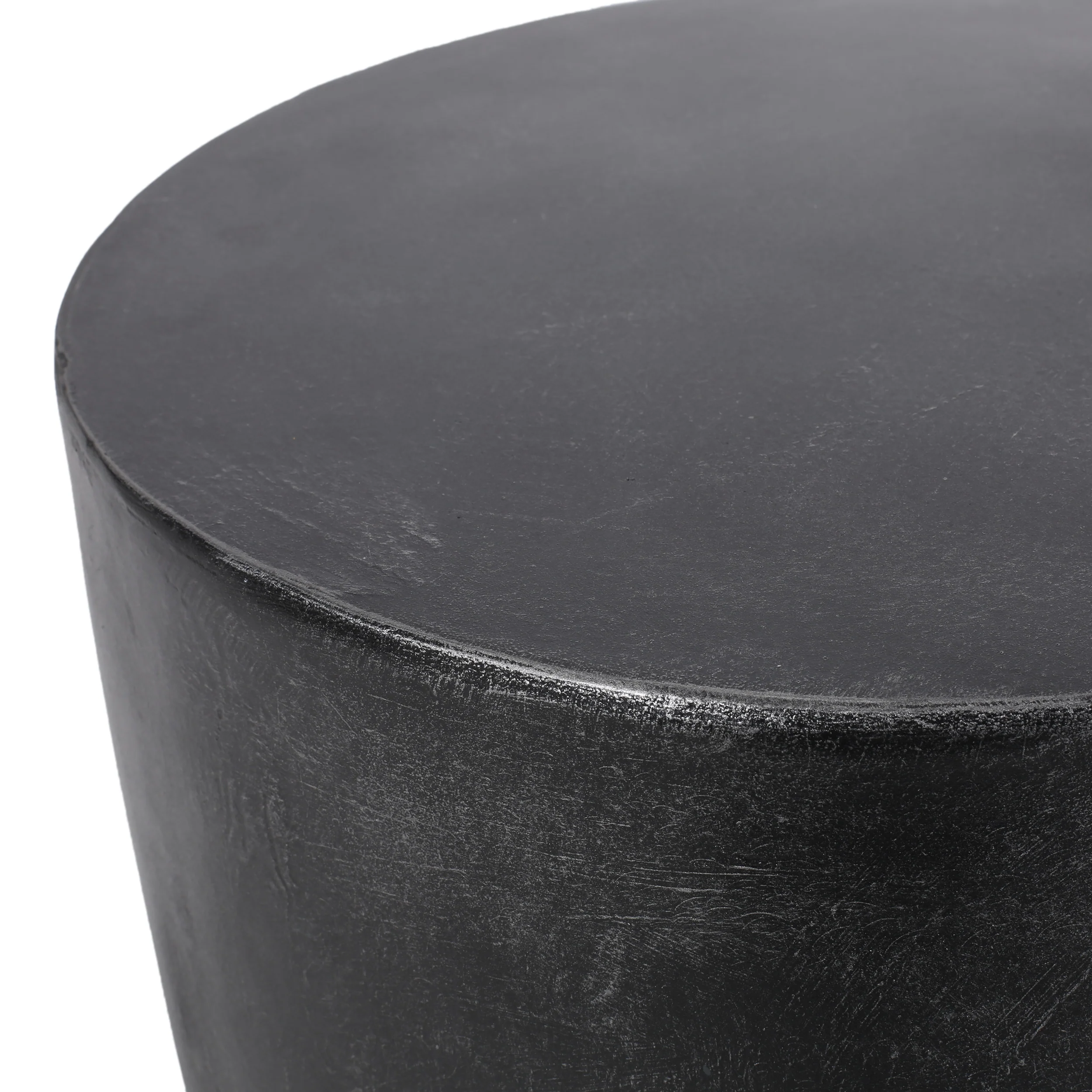 Akin Outdoor Lightweight Concrete Side Table, Matte Black - furnishings