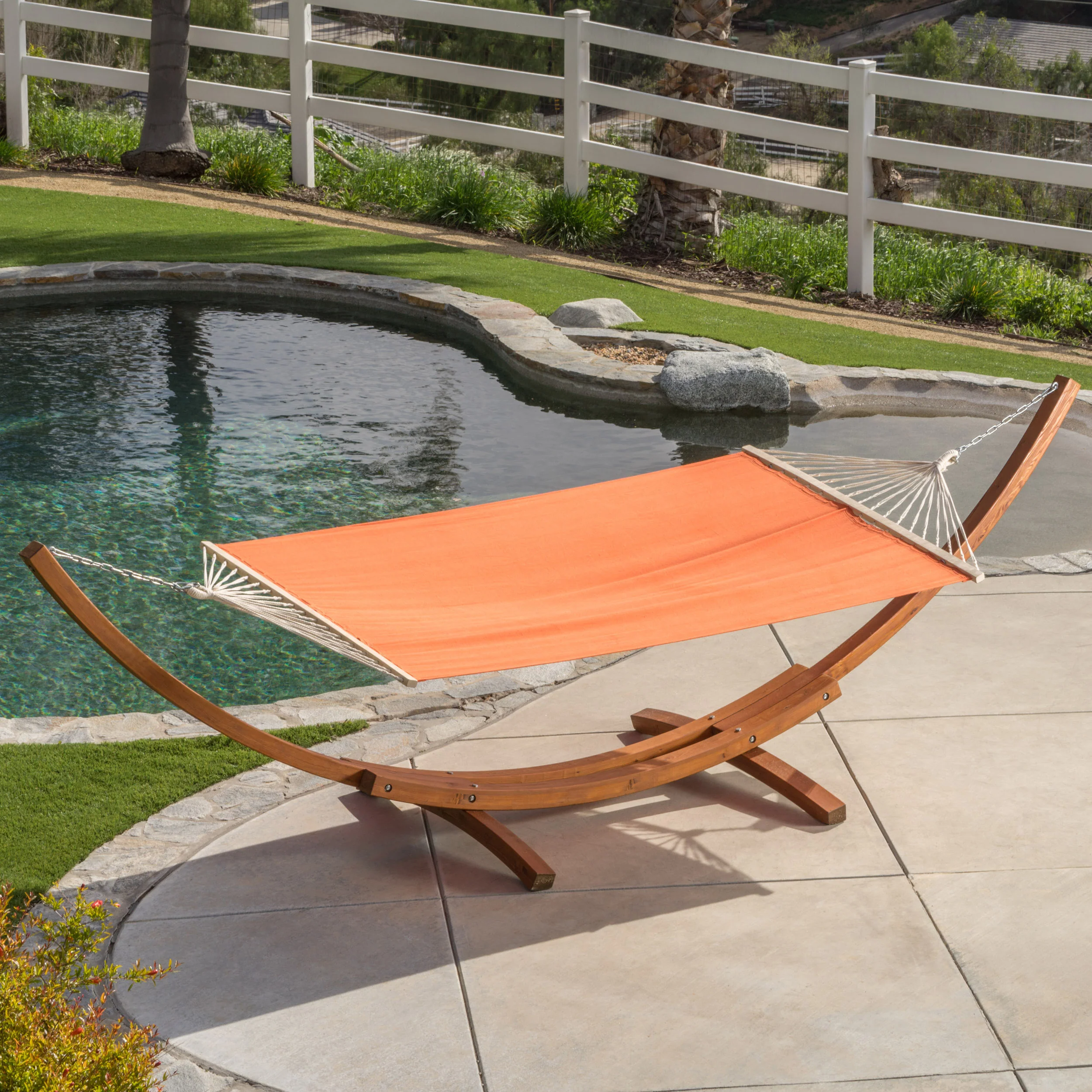 Weston Outdoor Hammock w/ Wooden Base - furnishings