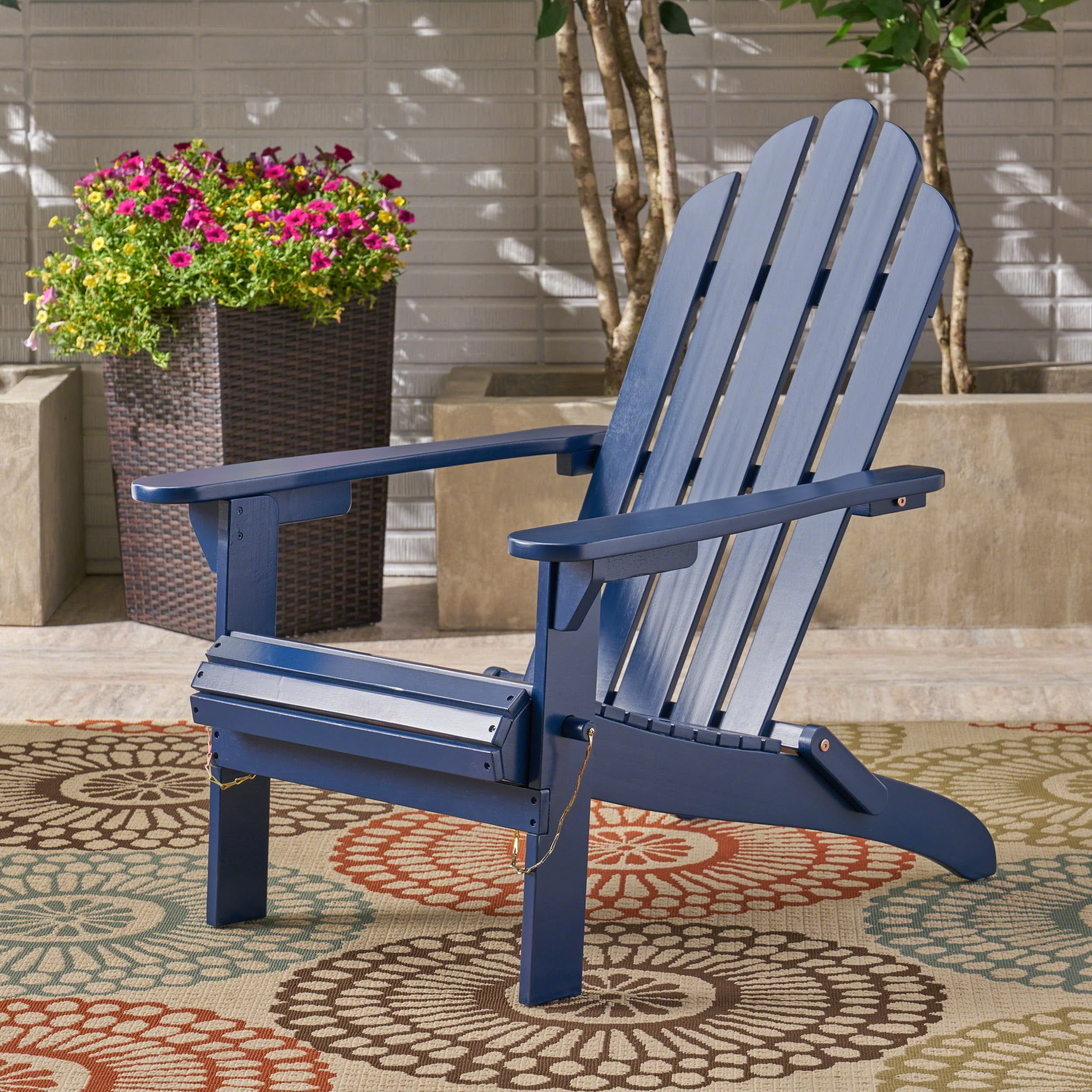Cara Outdoor Acacia Wood Folding Adirondack Chair - furnishings