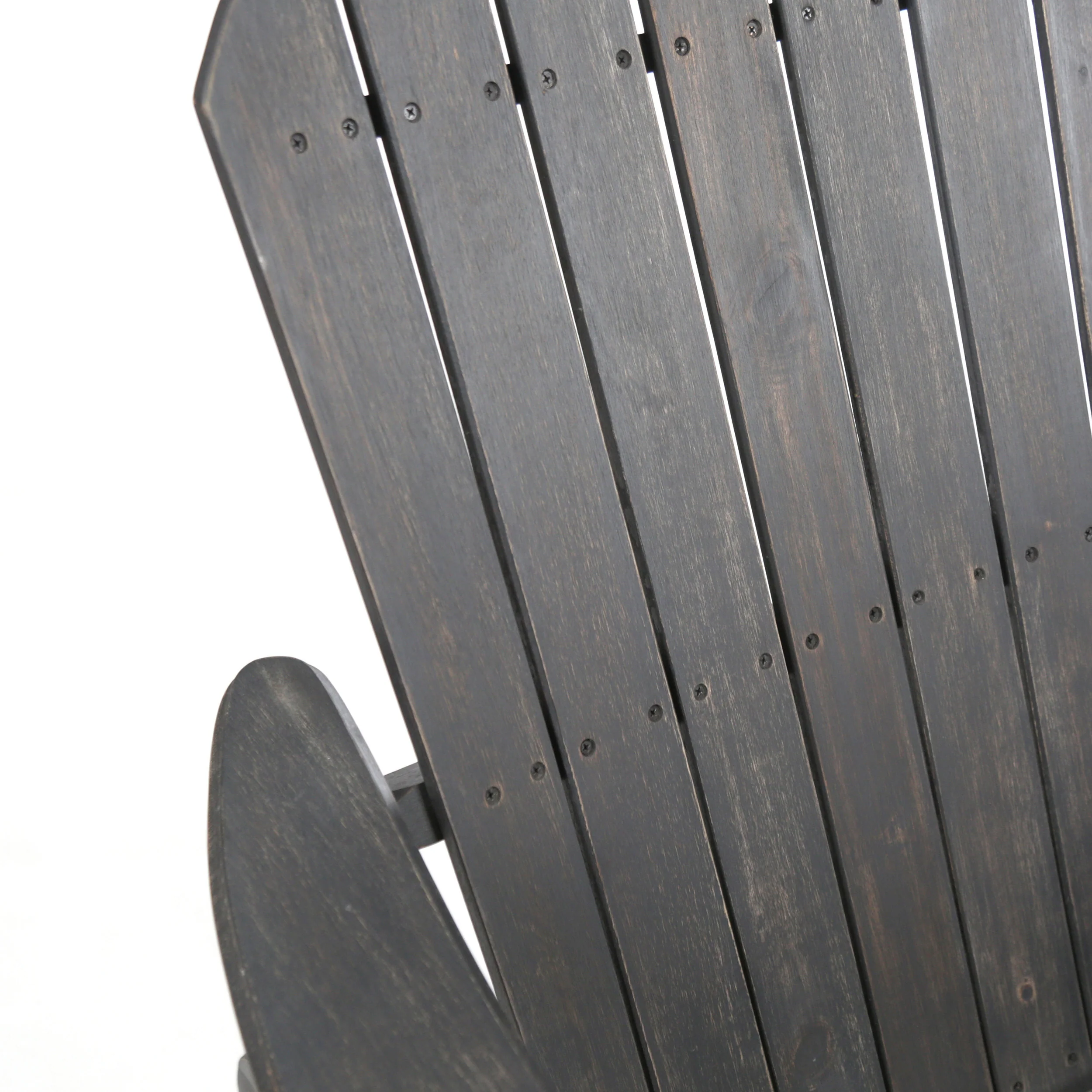 Benson Outdoor 5 Piece Acacia Wood/ Light Weight Concrete Adirondack Chair Set with Fire Pit - furnishings