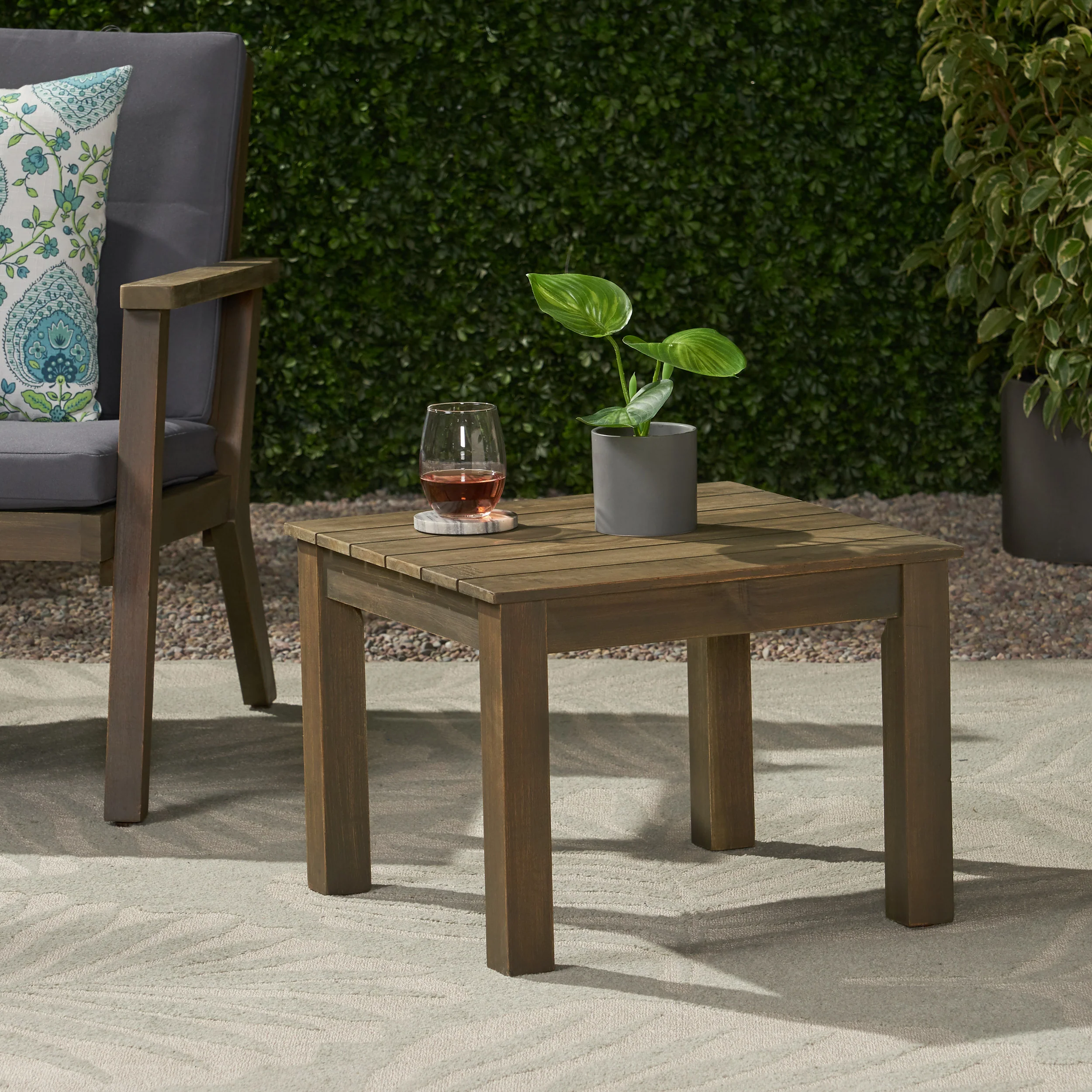Avacyn Outdoor Mid-Century Modern End Table - furnishings