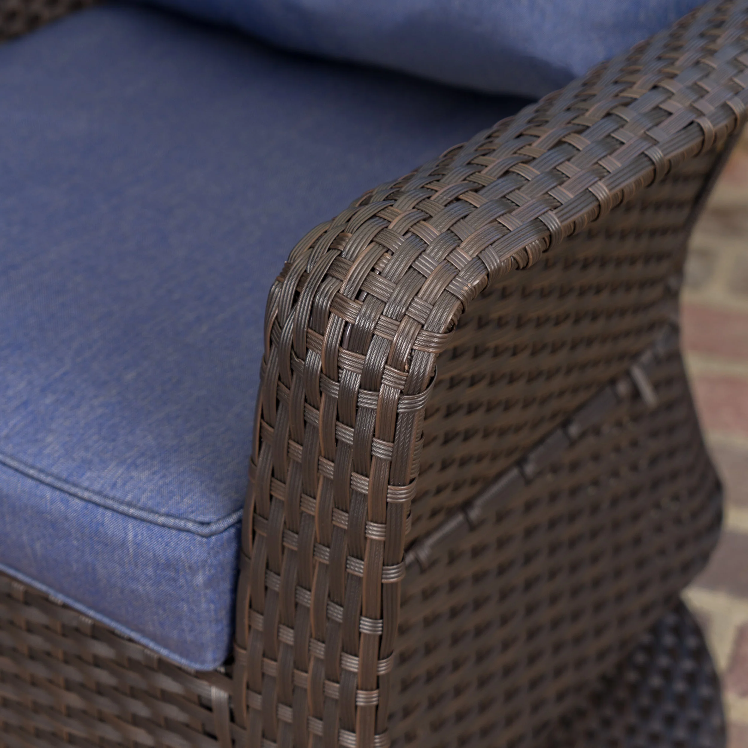 Linsten Outdoor Wicker Swivel Club Chairs and Side Table Chat Set - furnishings