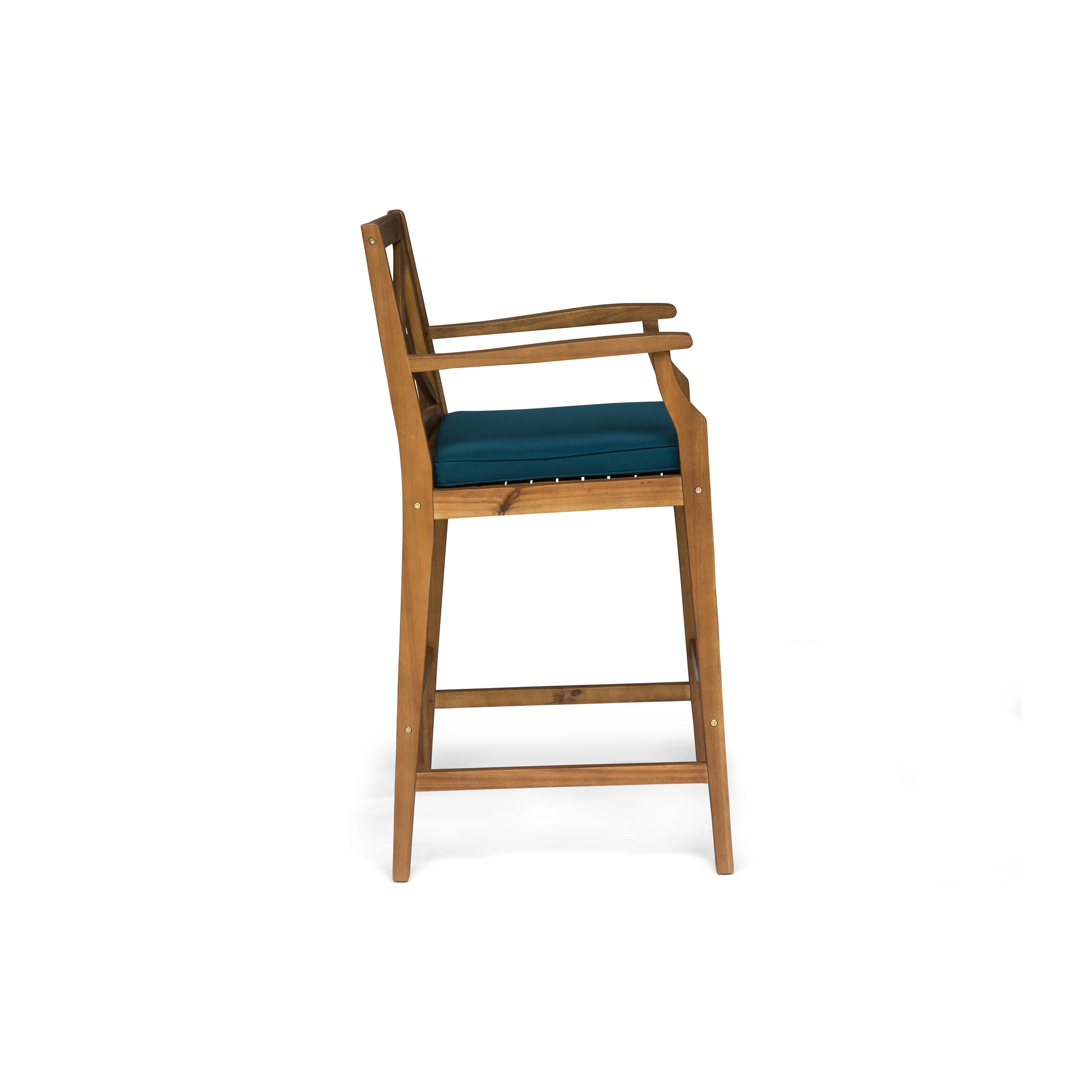 Logan Outdoor Acacia Wood Barstool (set of 2) - furnishings