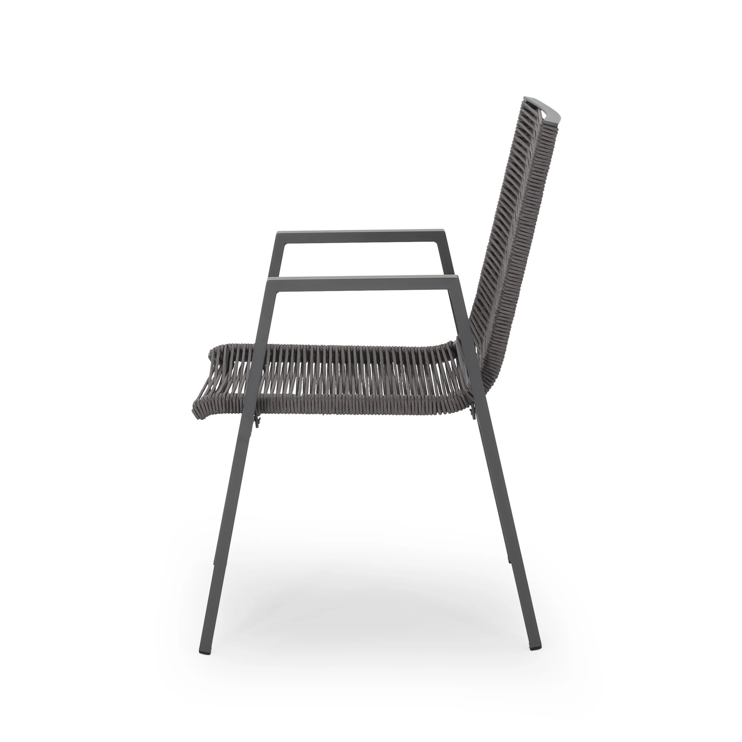 Kalli Outdoor Modern Aluminum Dining Chair with Rope Seat (Set of 2) - furnishings