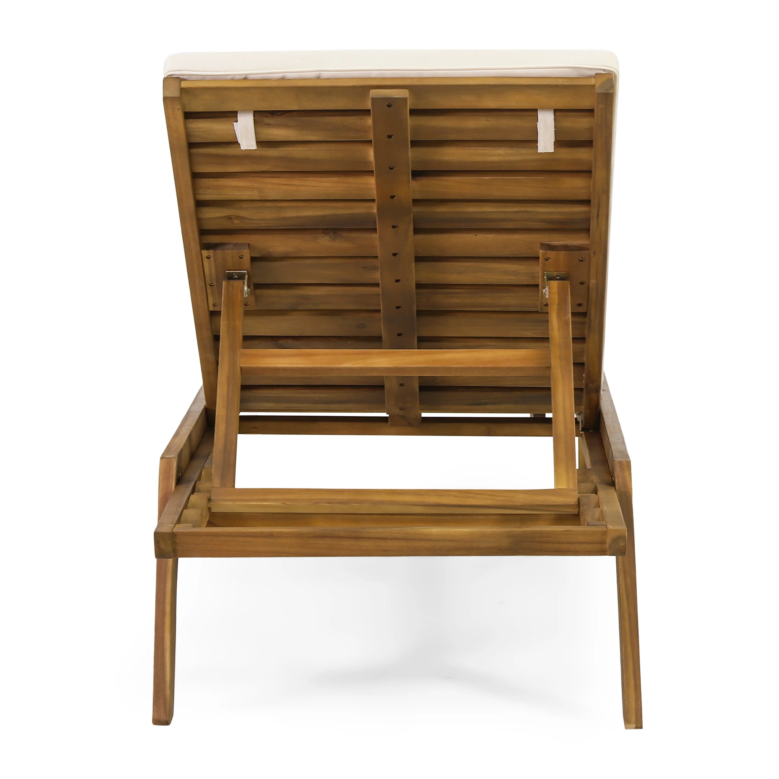 Larimore Outdoor Acacia Wood Chaise Lounge with Water Resistant Cushions, Set of 4 - furnishings