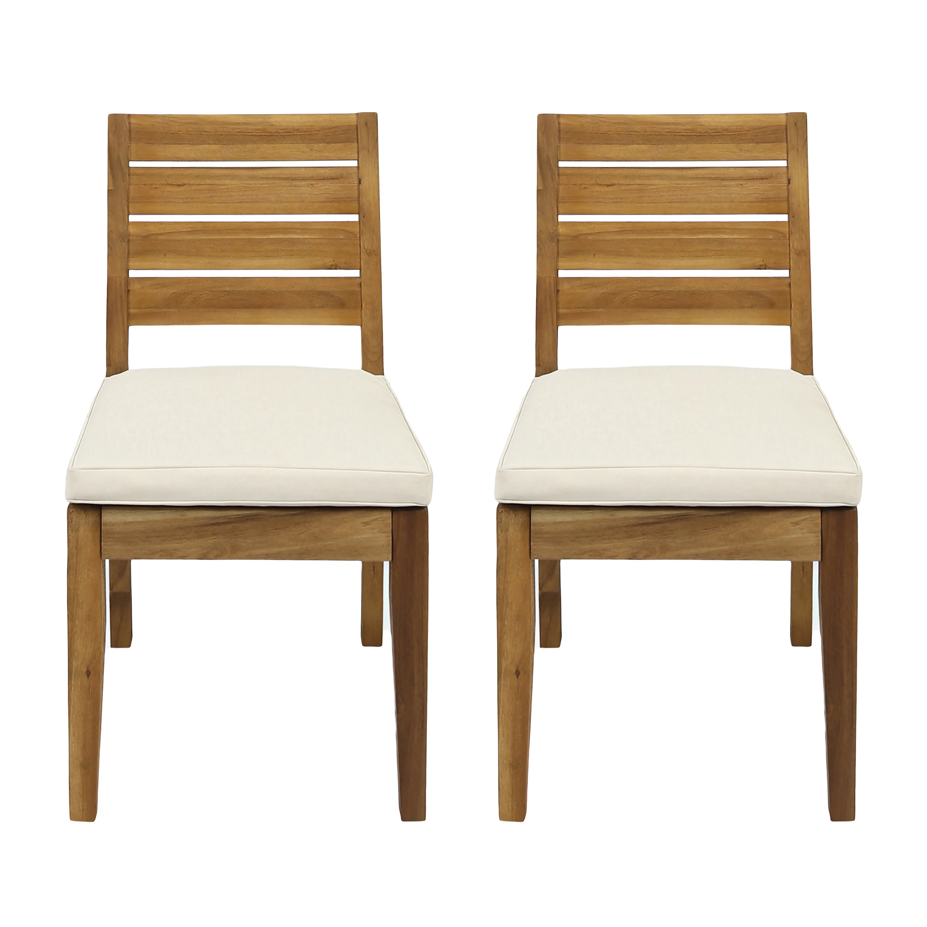 Zeila Outdoor Acacia Wood Dining Chair with Cushions, Set of 2 - furnishings