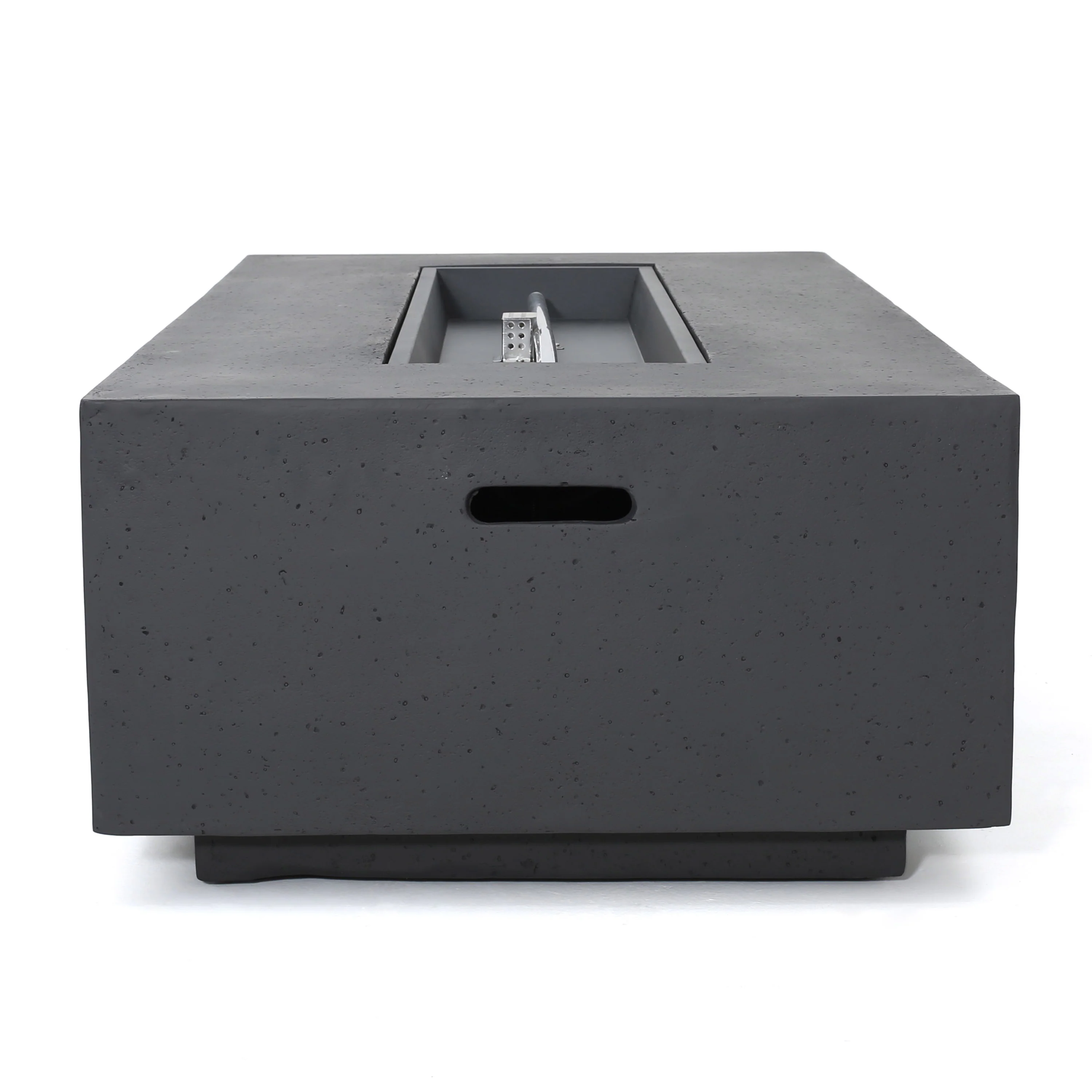 Booth Outdoor 4-Seater Aluminum Chat Set with Fire Pit and Tank Holder - furnishings